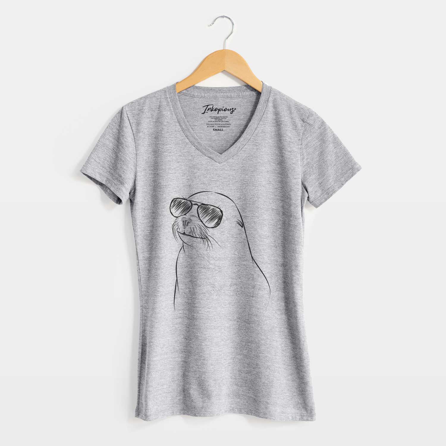 Aviator Chip the California Sea Lion - Women's V-neck Shirt