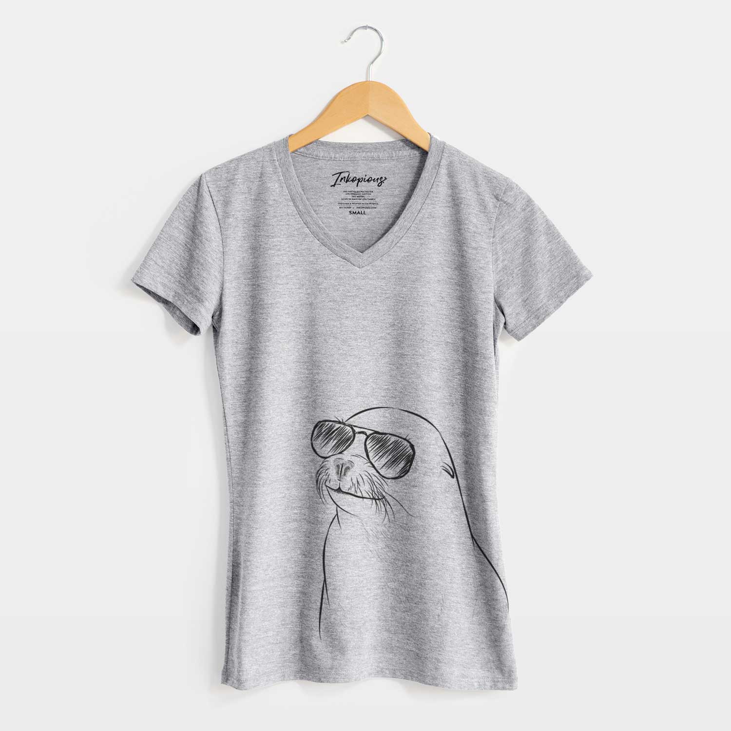Aviator Chip the California Sea Lion - Women's V-neck Shirt