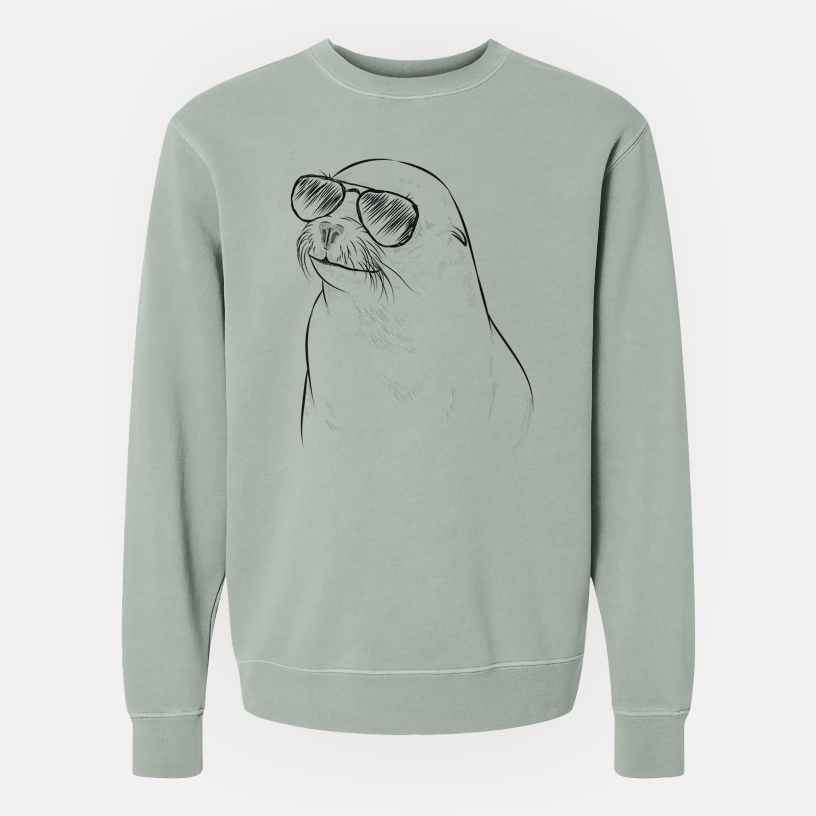 Aviator Chip the California Sea Lion - Unisex Pigment Dyed Crew Sweatshirt