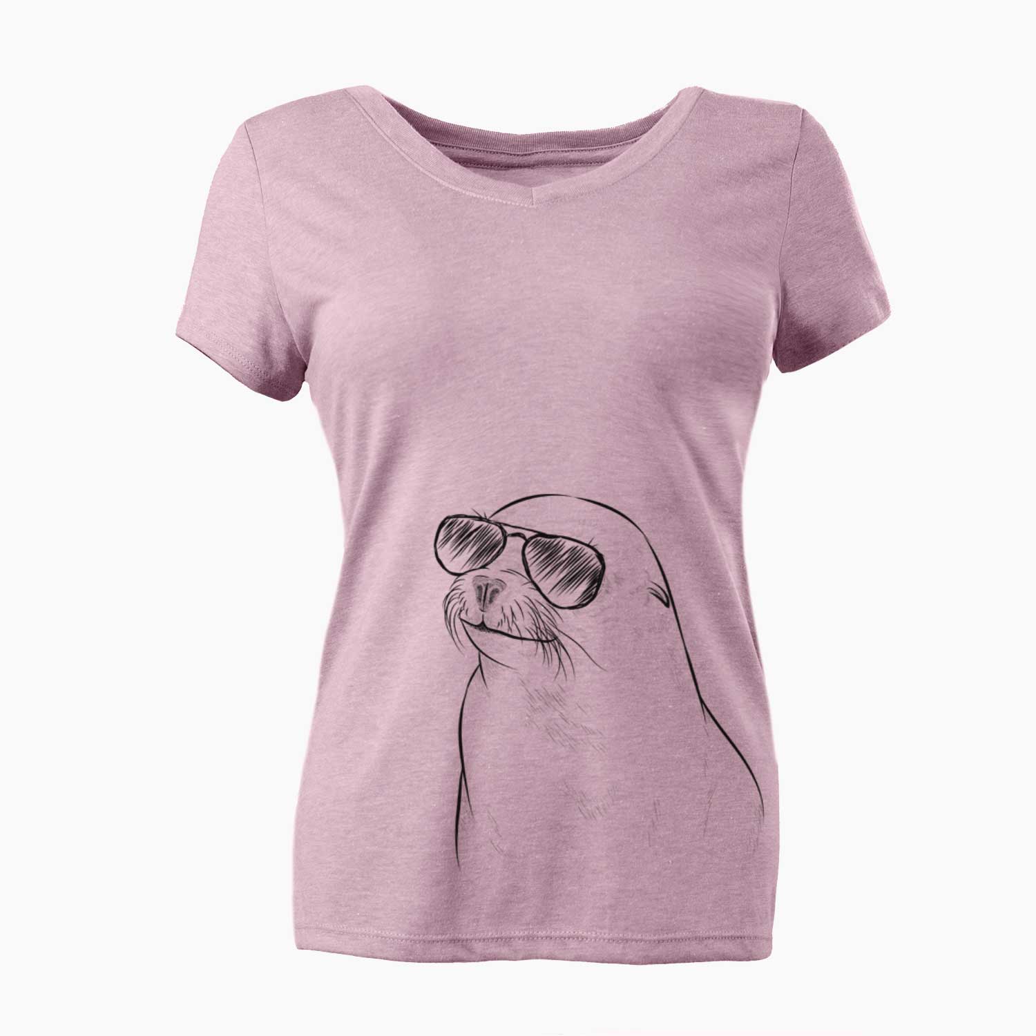 Aviator Chip the California Sea Lion - Women's V-neck Shirt