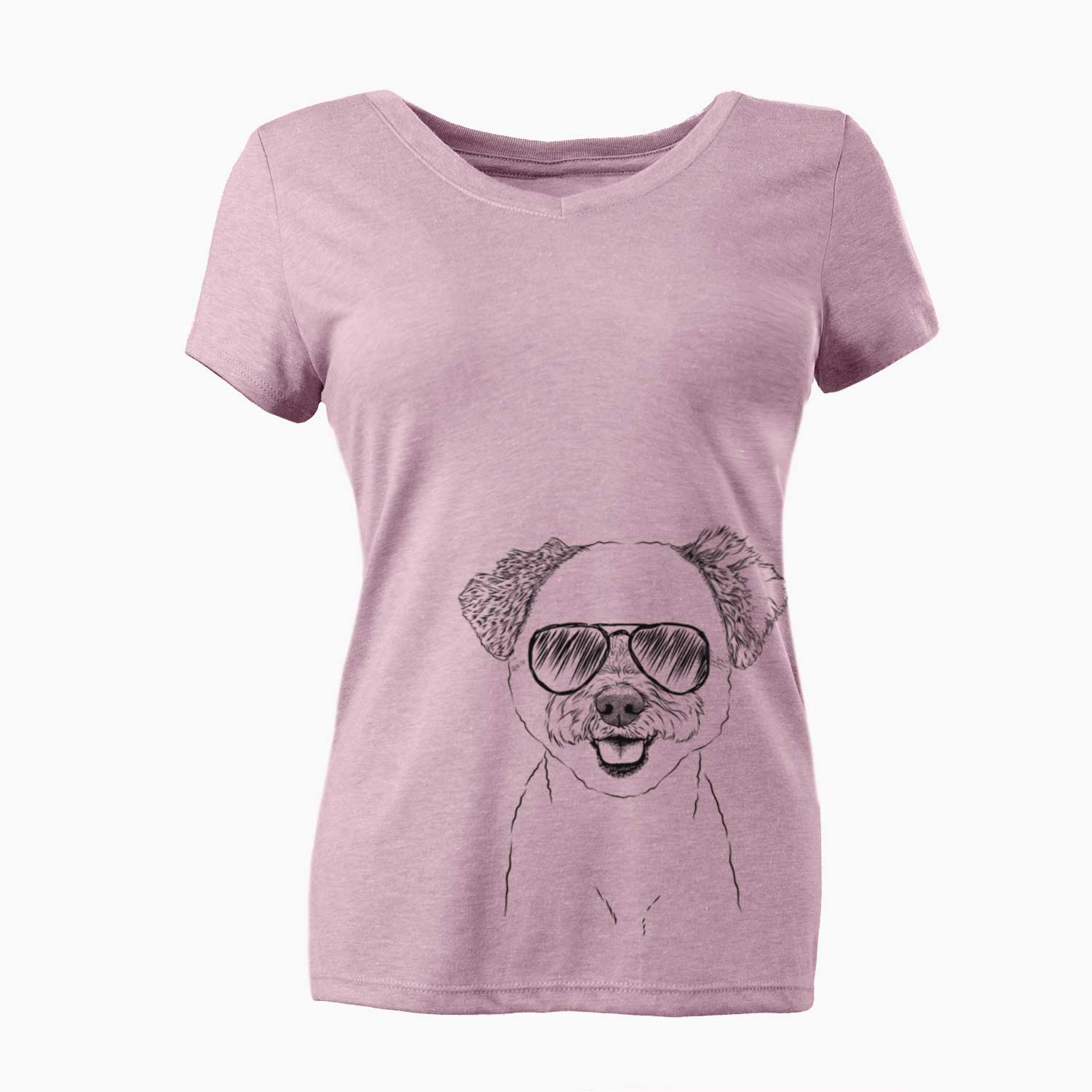 Aviator Chippy the Mixed Breed - Women's V-neck Shirt