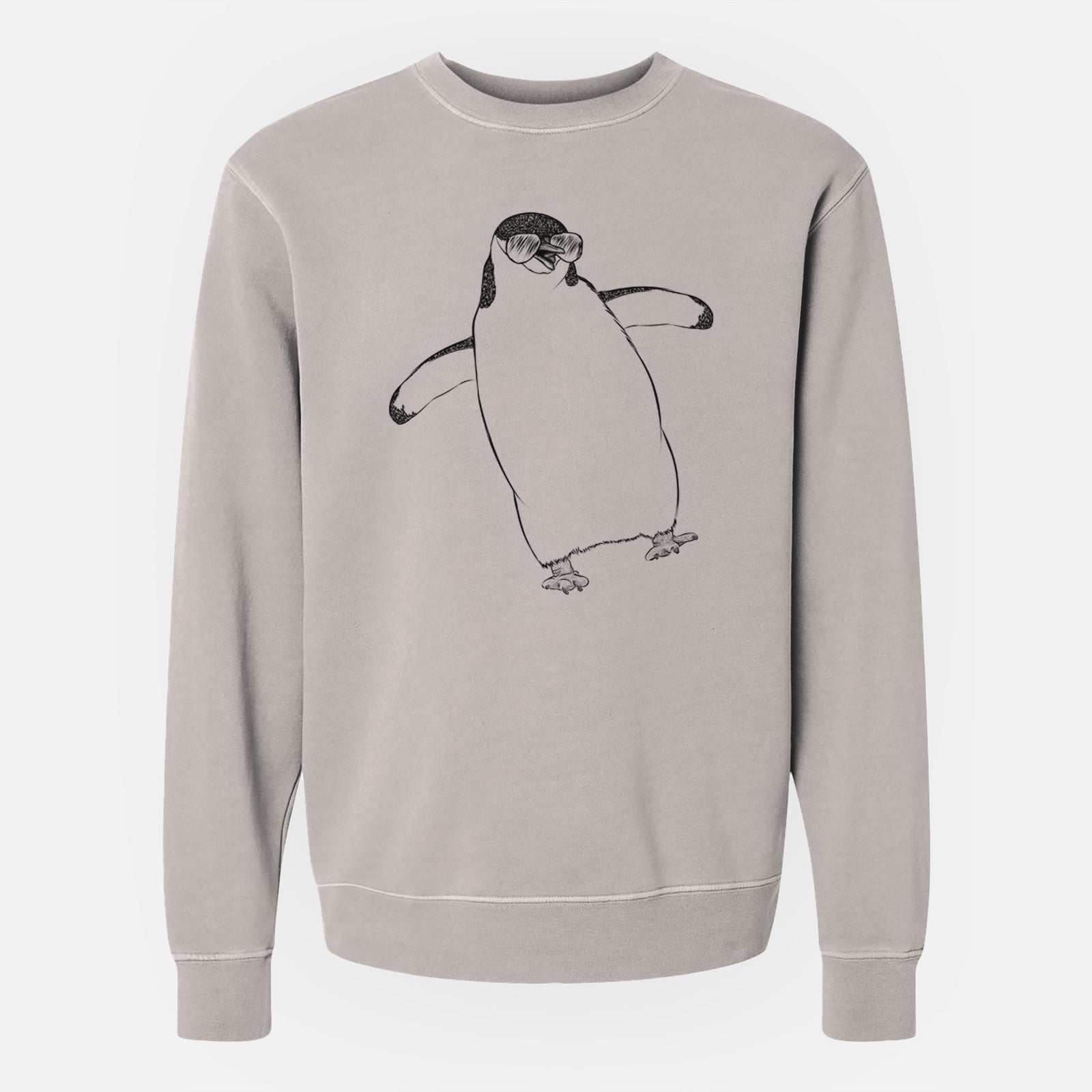 Aviator Chive the Chinstrap Penguin - Unisex Pigment Dyed Crew Sweatshirt