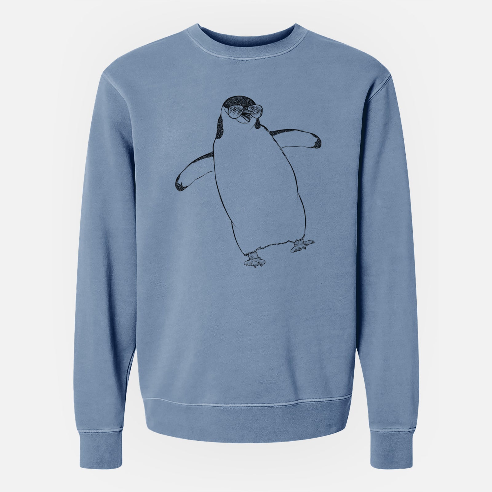 Aviator Chive the Chinstrap Penguin - Unisex Pigment Dyed Crew Sweatshirt