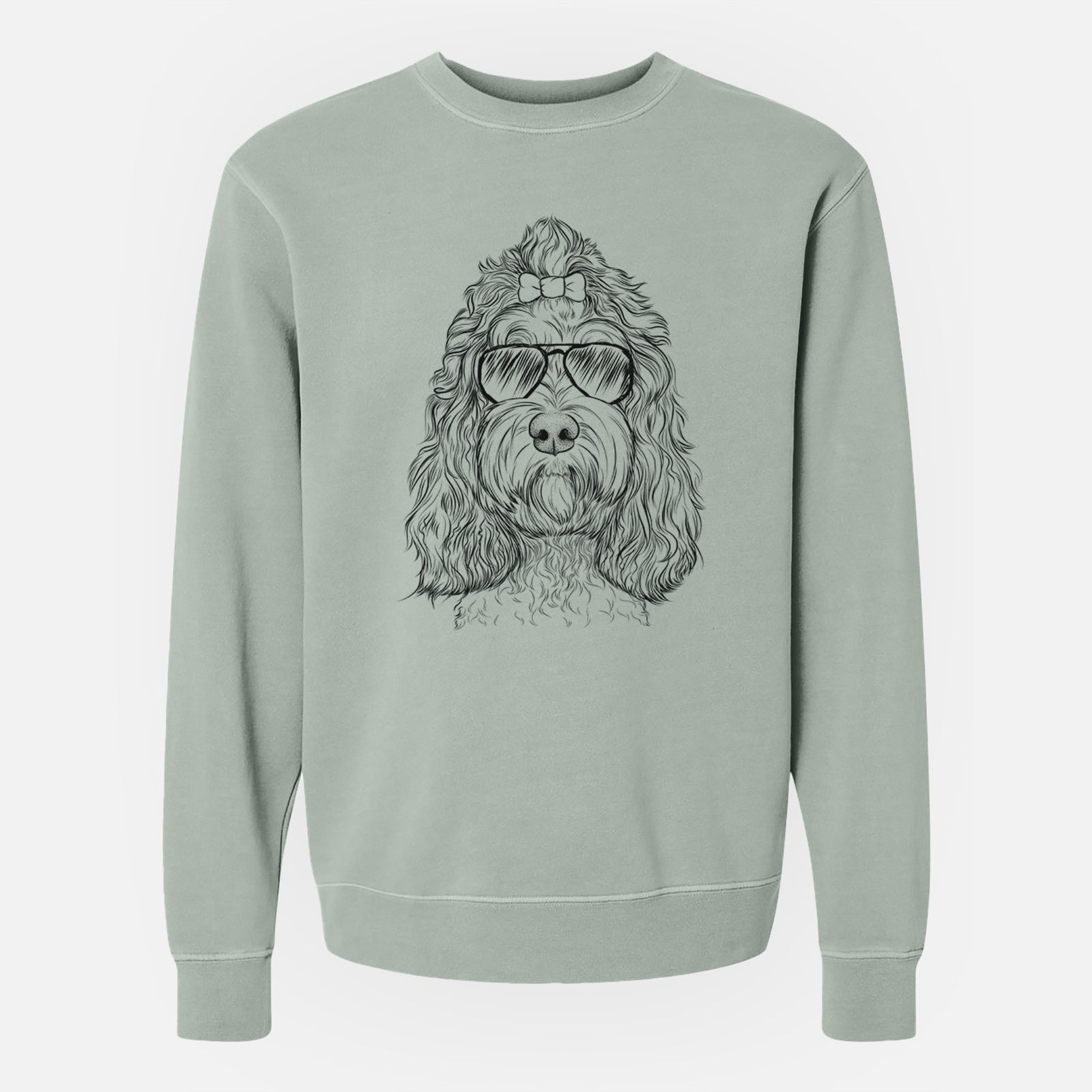Aviator Chloe the Cockapoo - Unisex Pigment Dyed Crew Sweatshirt