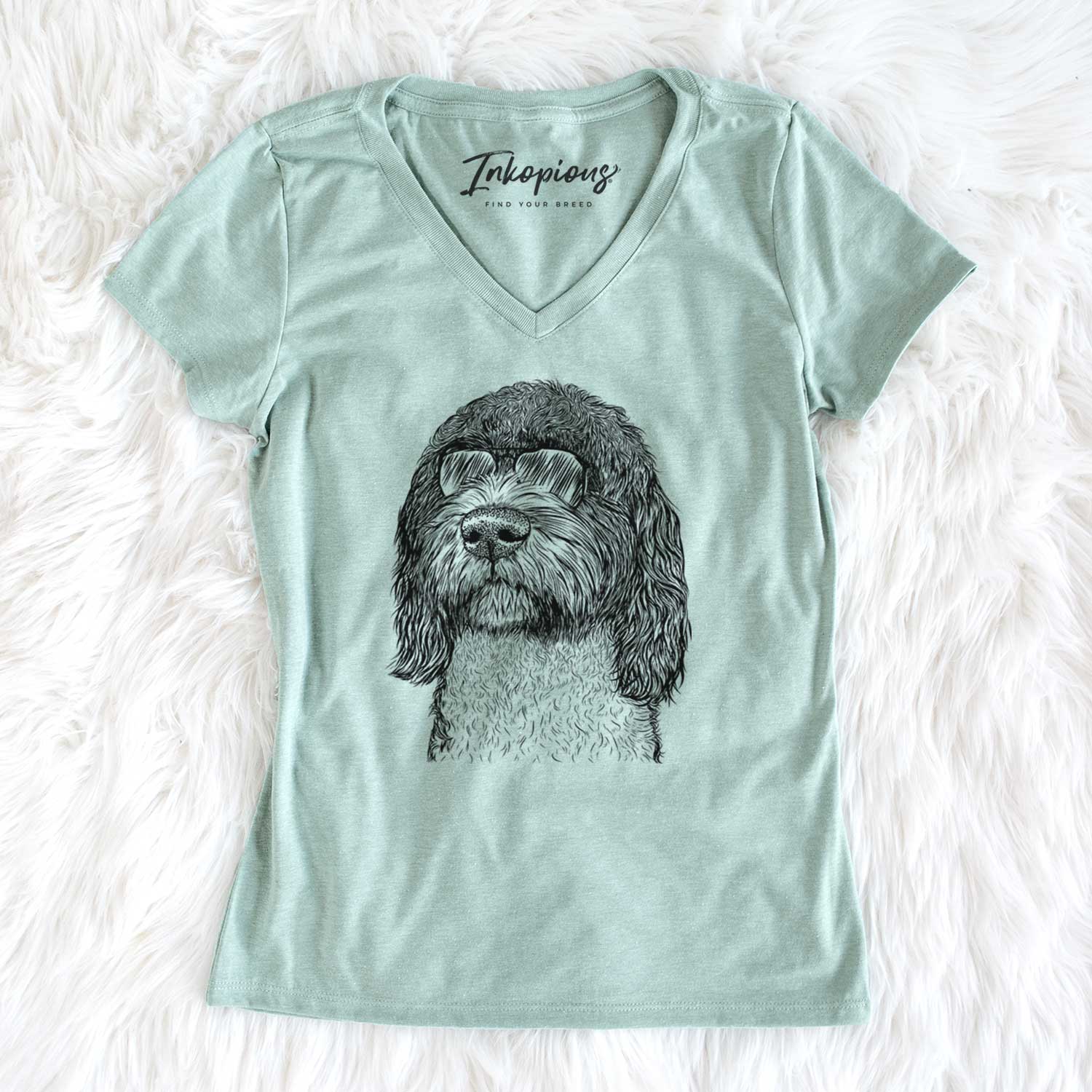 Aviator Chris the Portuguese Water Dog - Women's V-neck Shirt