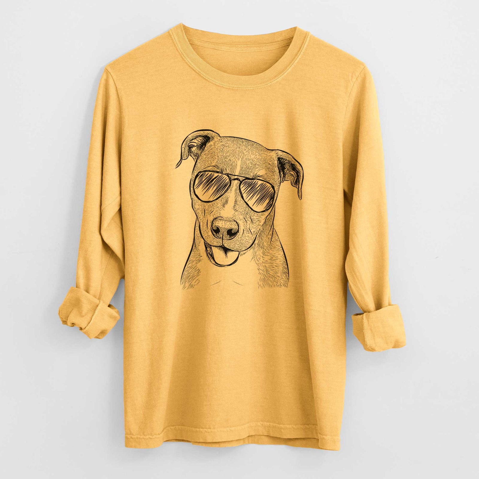 Aviators Claiborne the American Staffordshire Terrier - Heavyweight 100% Cotton Long Sleeve