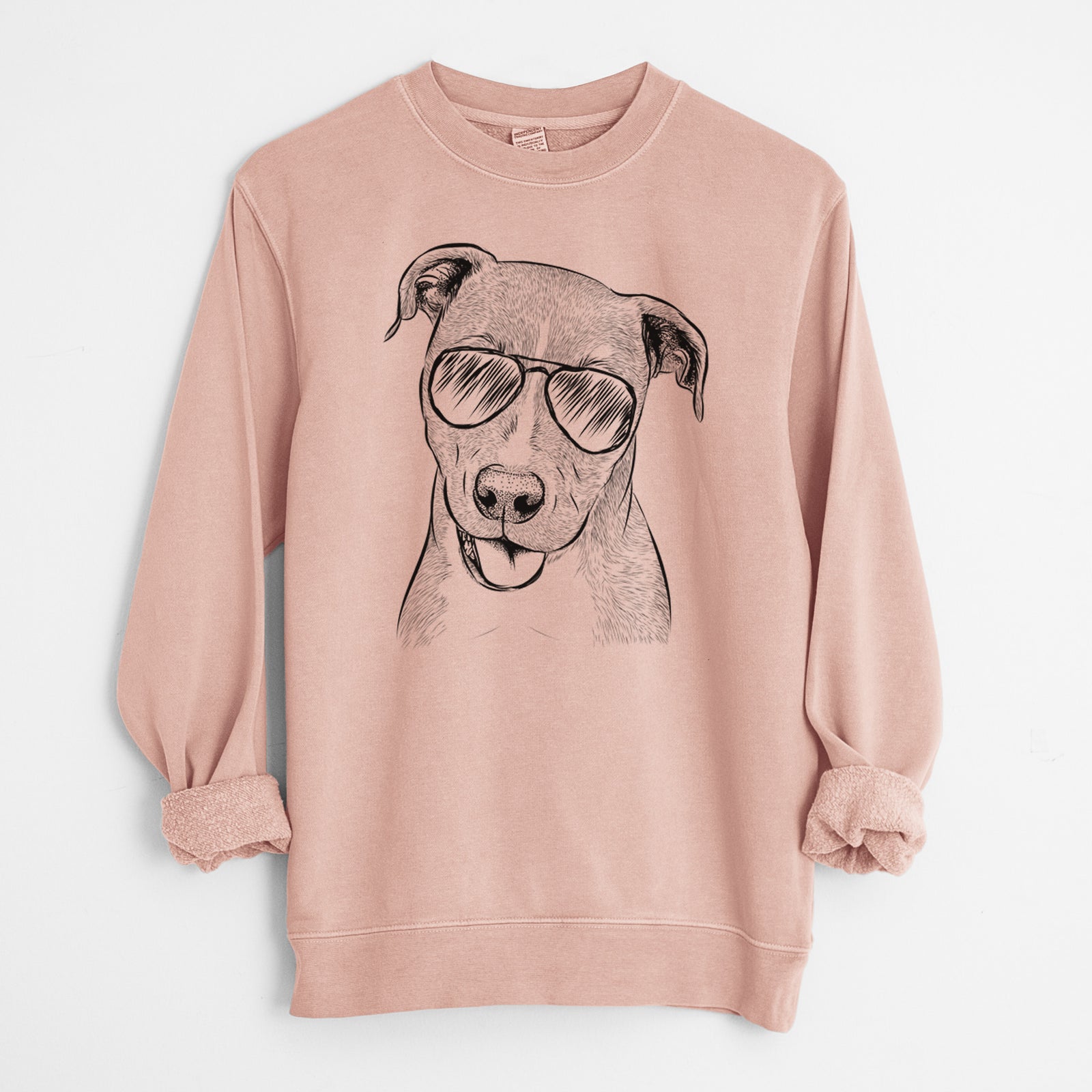 Aviator Claiborne the American Staffordshire Terrier - Unisex Pigment Dyed Crew Sweatshirt