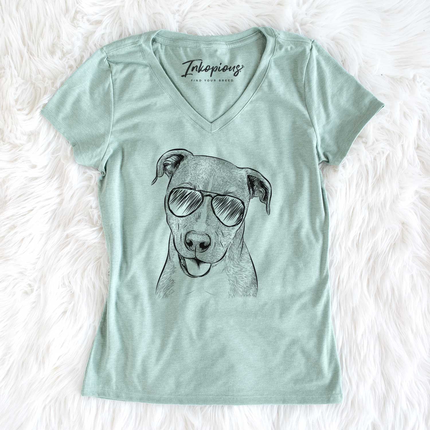 Aviator Claiborne the American Staffordshire Terrier - Women's V-neck Shirt