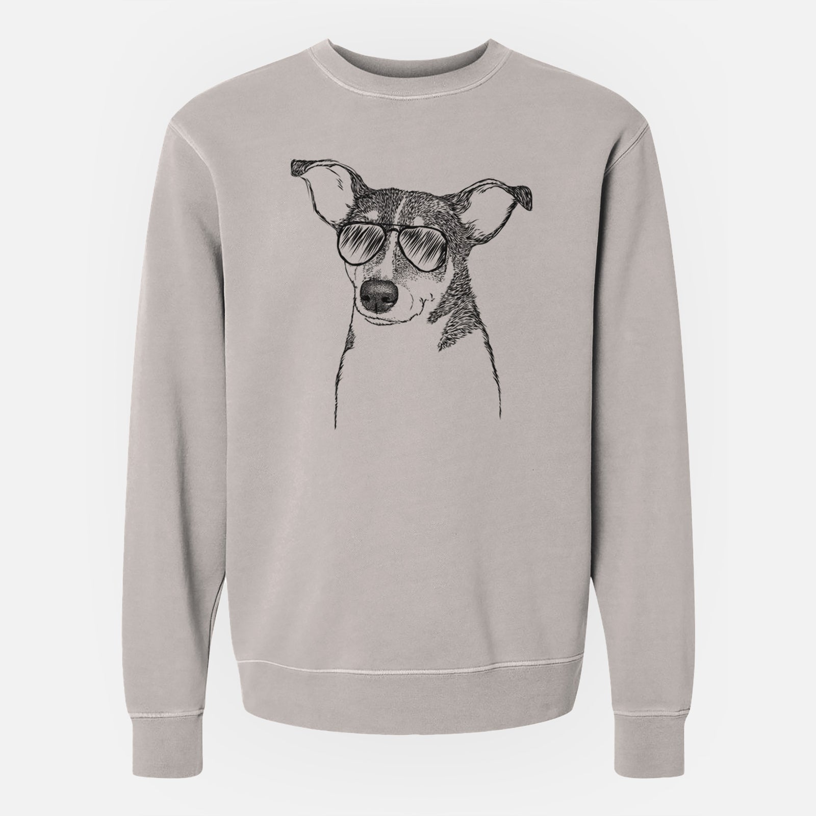 Aviator Cleo the Terrier Mix - Unisex Pigment Dyed Crew Sweatshirt