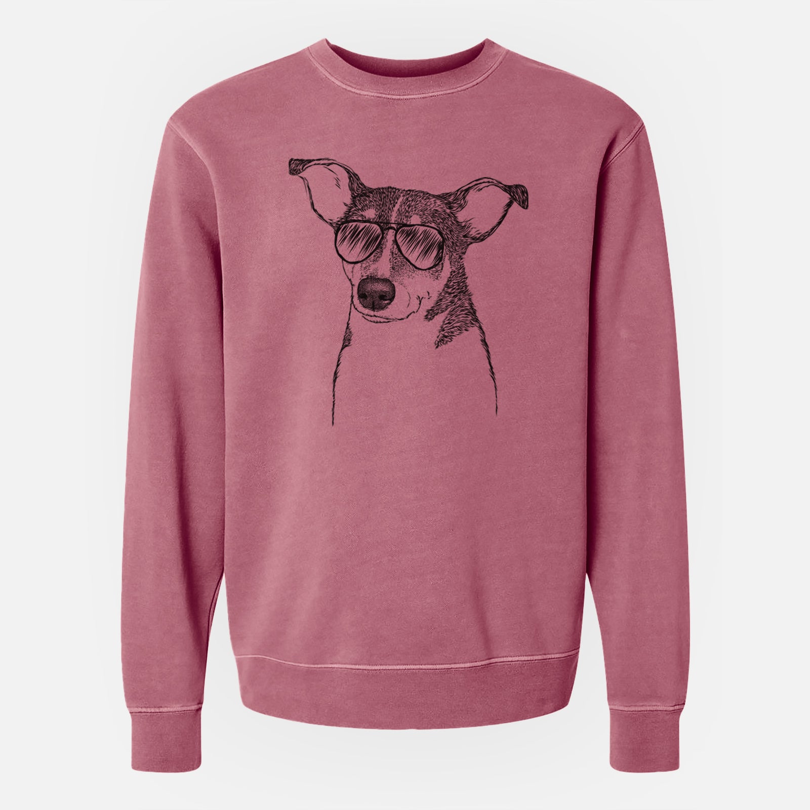 Aviator Cleo the Terrier Mix - Unisex Pigment Dyed Crew Sweatshirt