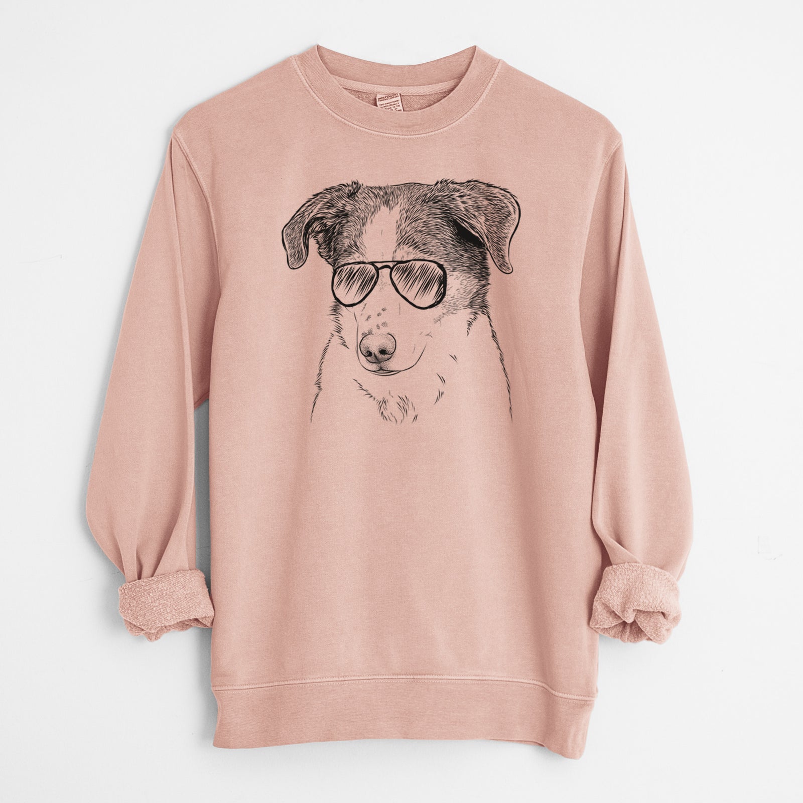Aviator Coco the Beagle Mix - Unisex Pigment Dyed Crew Sweatshirt