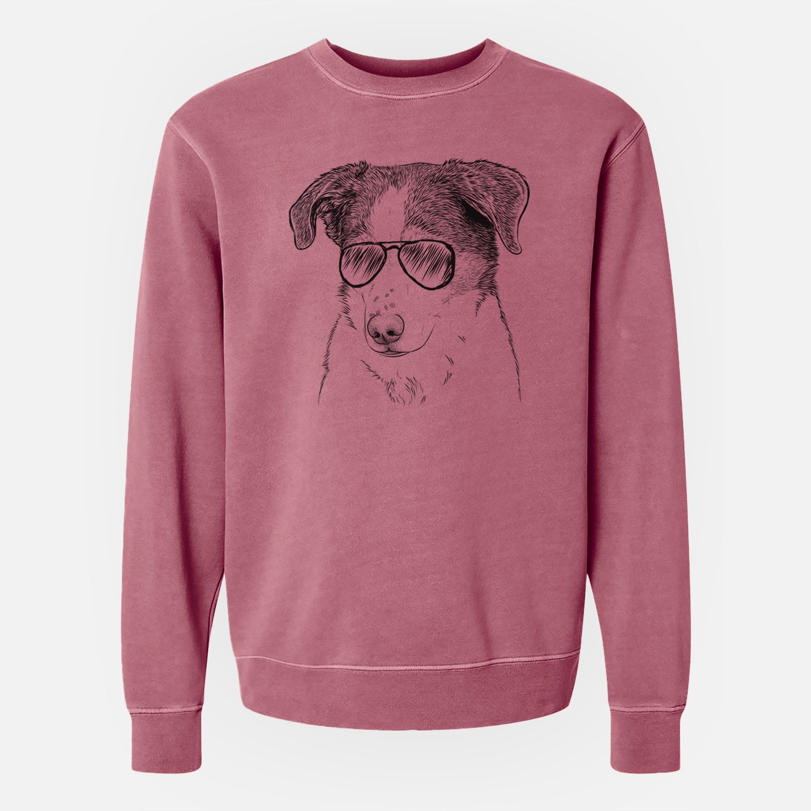 Aviator Coco the Beagle Mix - Unisex Pigment Dyed Crew Sweatshirt
