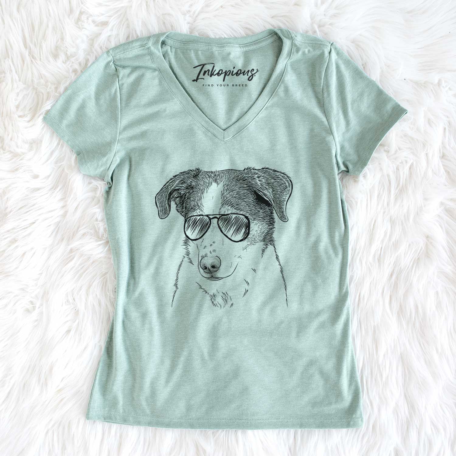 Aviator Coco the Beagle Mix - Women's V-neck Shirt