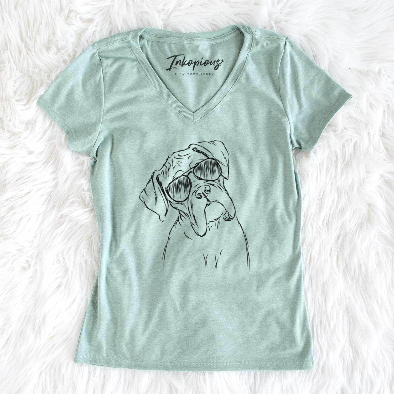Aviator Cooper the Boxer - Women's V-neck Shirt
