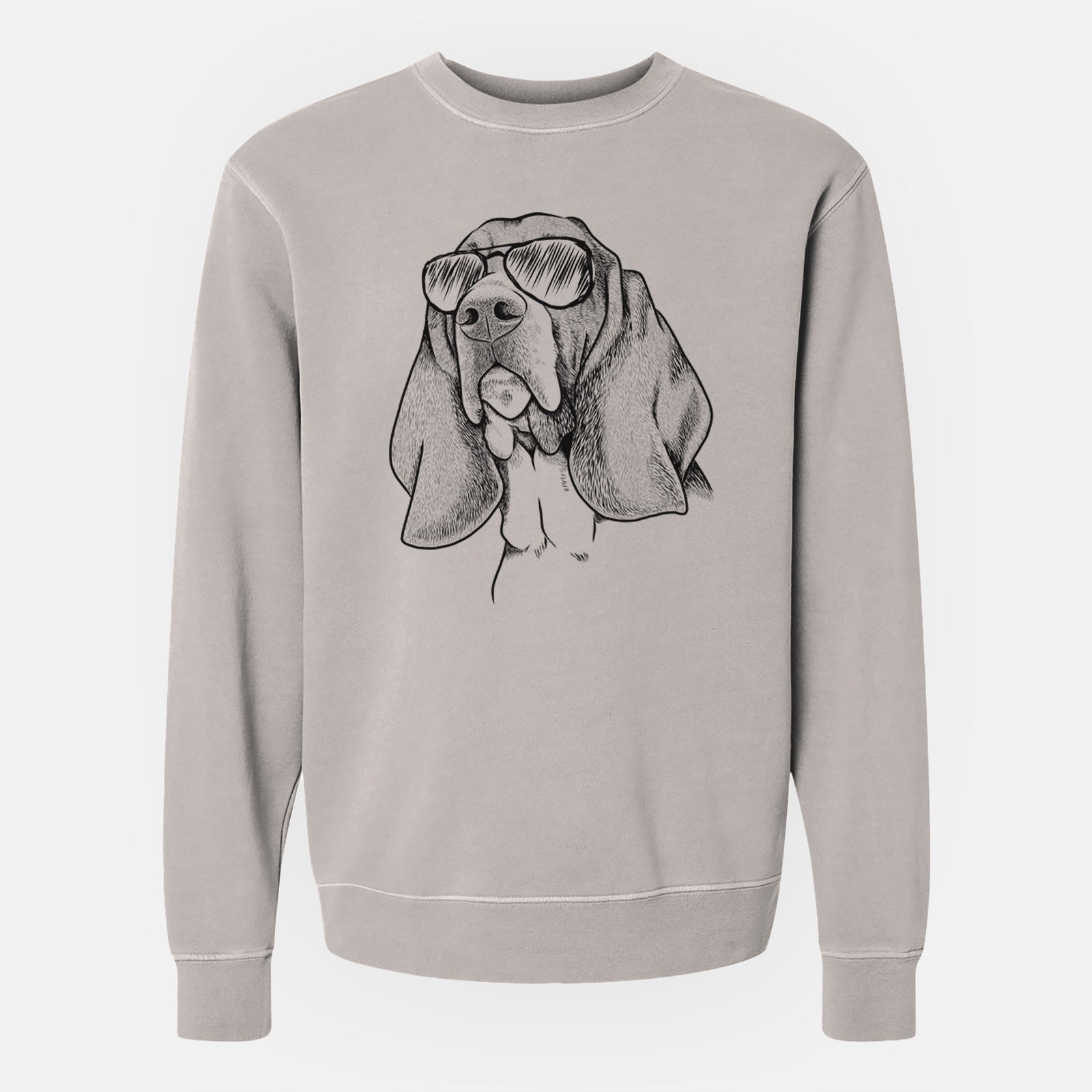 Aviator Cooper the Basset Hound - Unisex Pigment Dyed Crew Sweatshirt