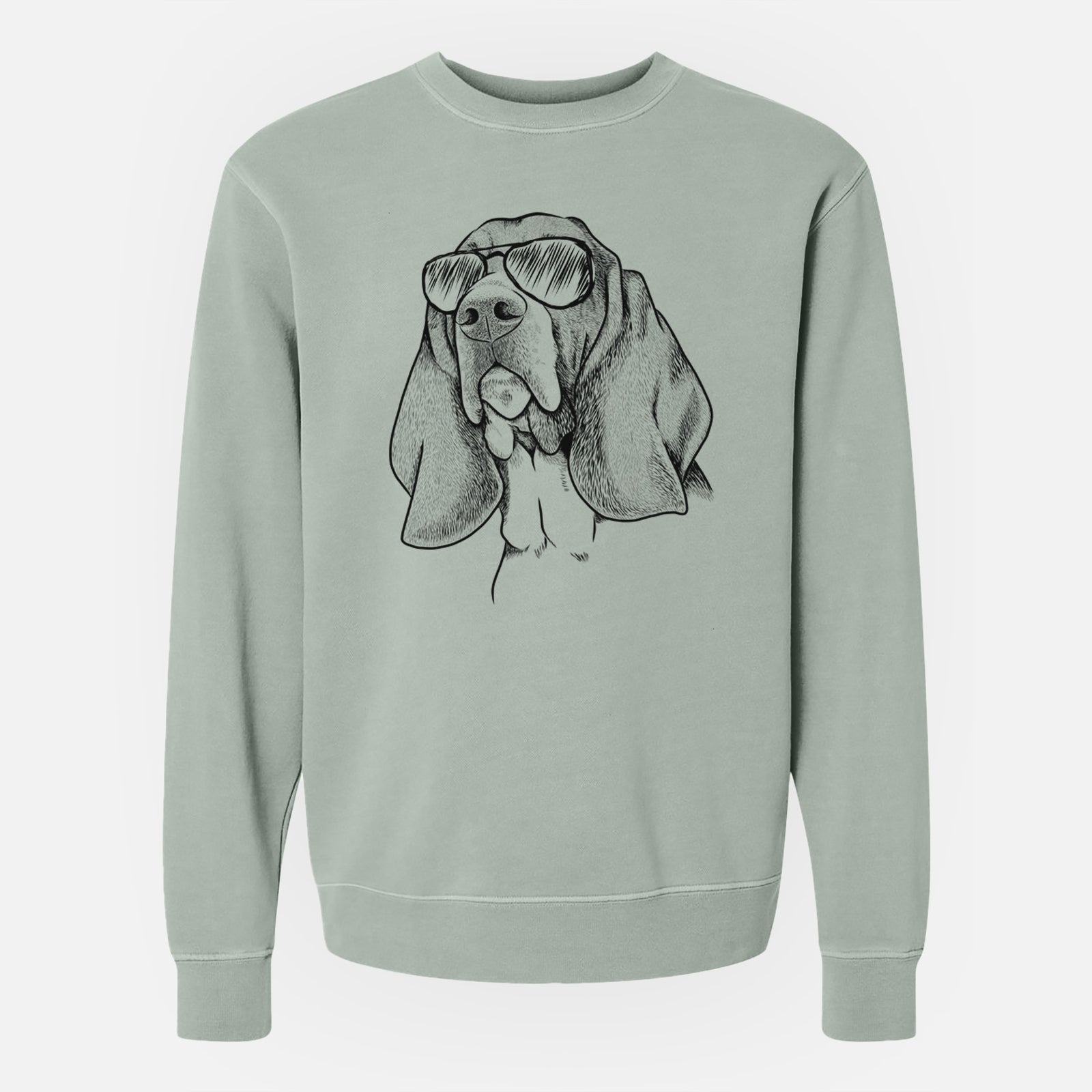Aviator Cooper the Basset Hound - Unisex Pigment Dyed Crew Sweatshirt