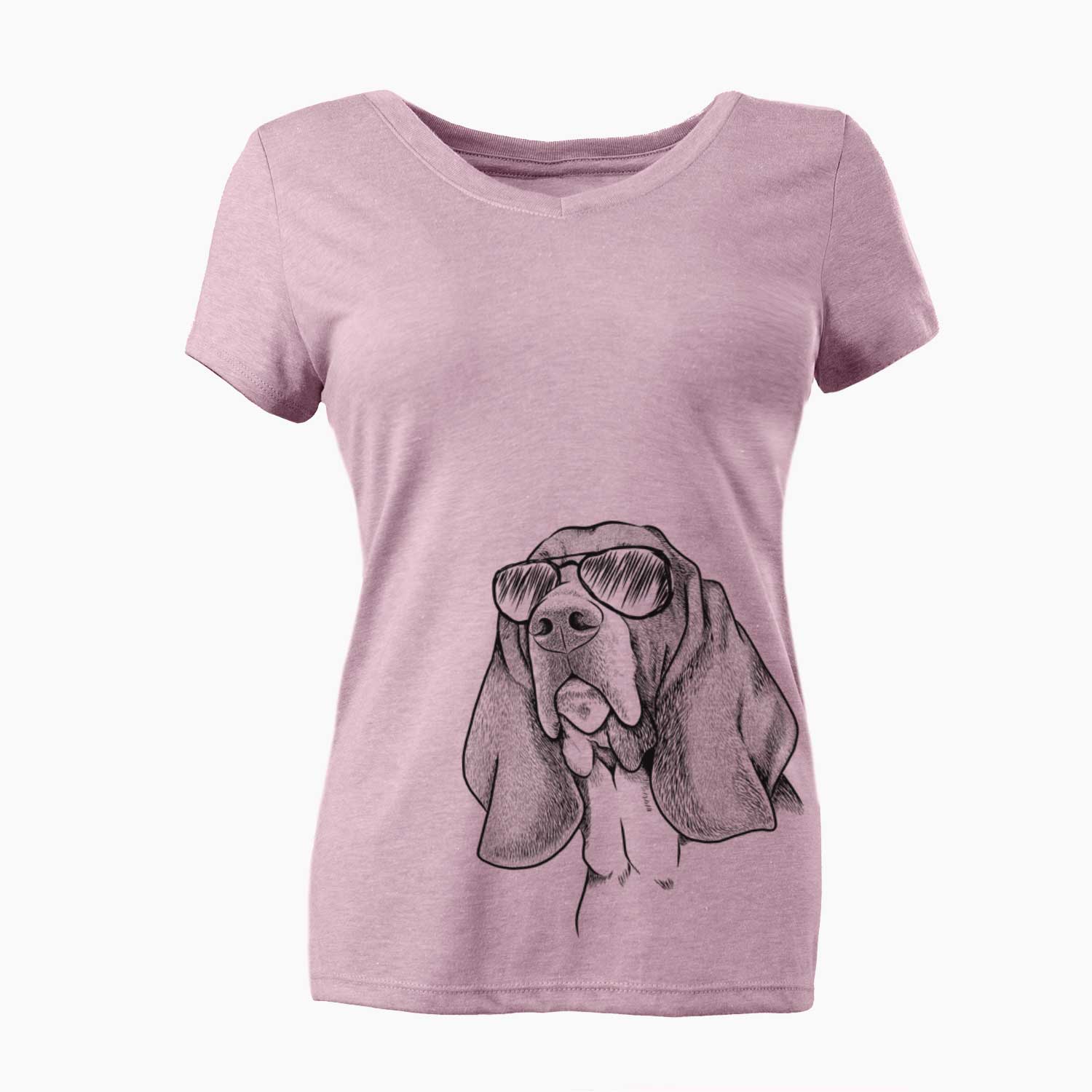 Aviator Cooper the Basset Hound - Women's V-neck Shirt