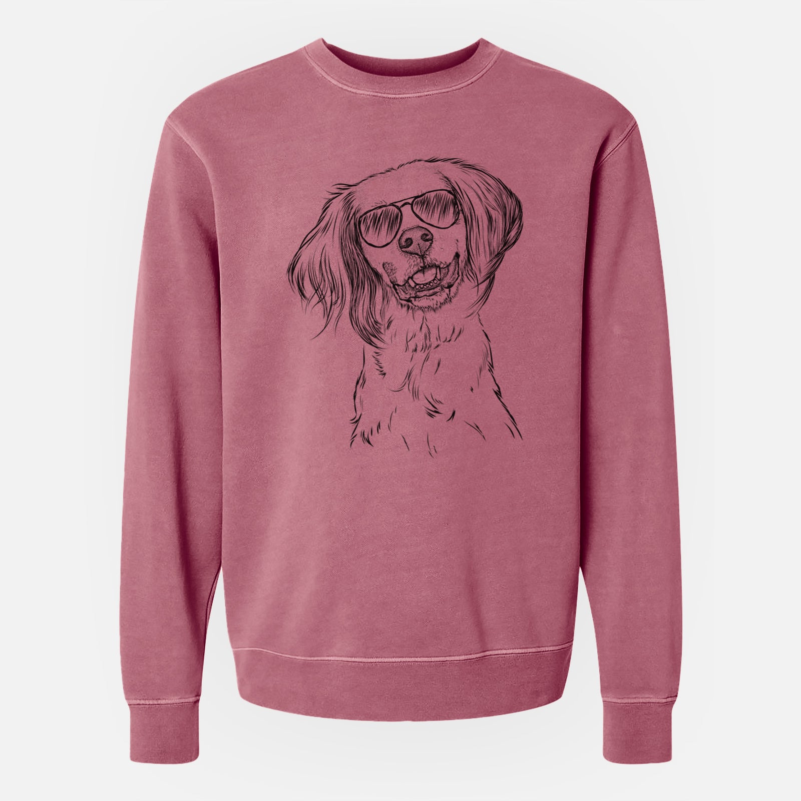 Aviator Cooper the English Setter - Unisex Pigment Dyed Crew Sweatshirt