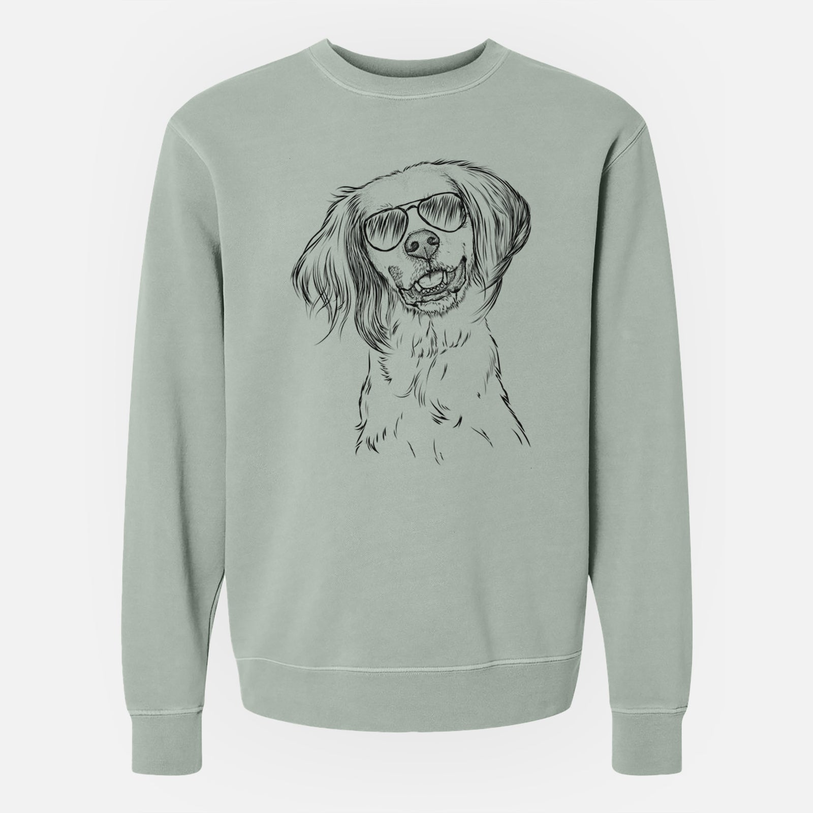 Aviator Cooper the English Setter - Unisex Pigment Dyed Crew Sweatshirt