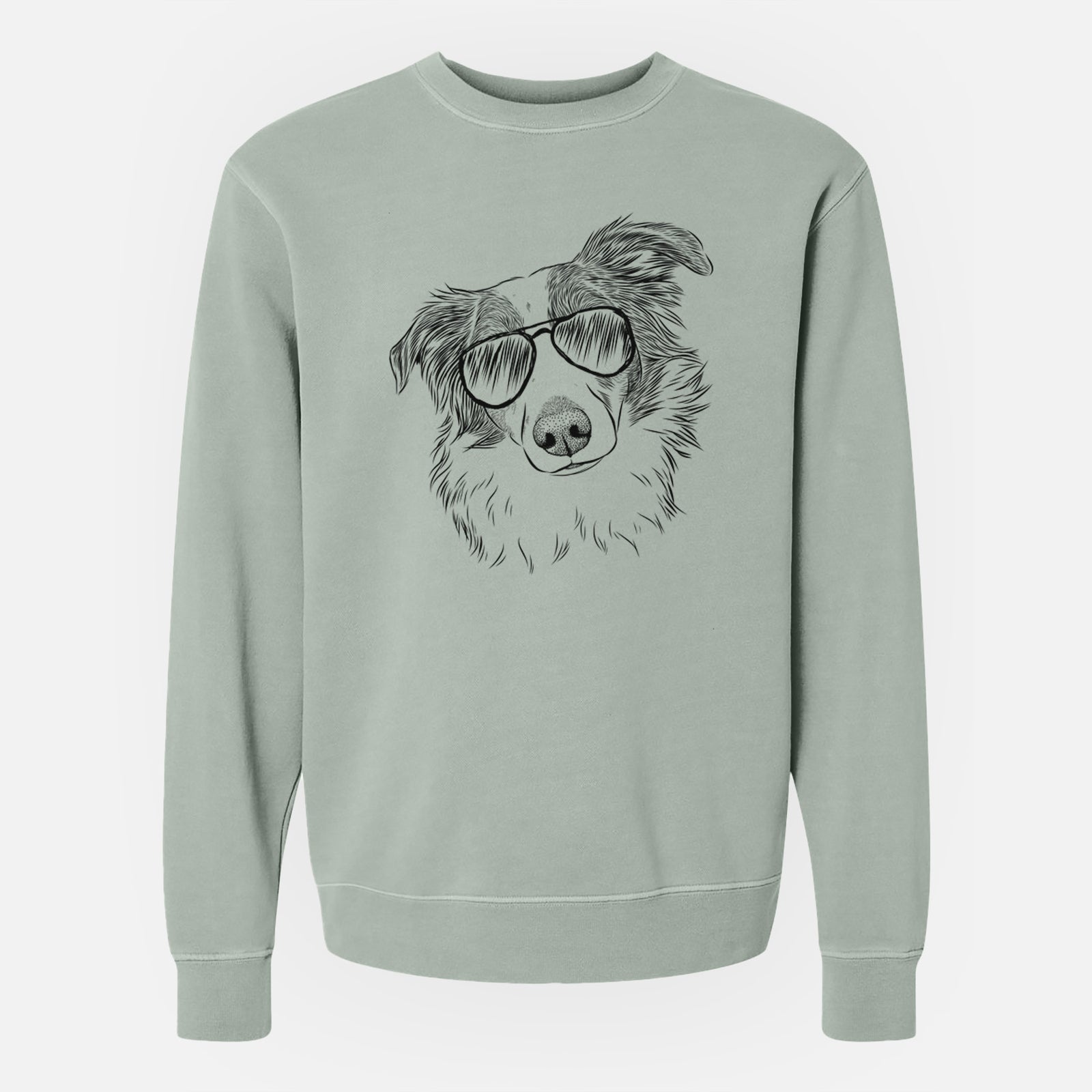 Aviator Cyclone the Australian Shepherd - Unisex Pigment Dyed Crew Sweatshirt