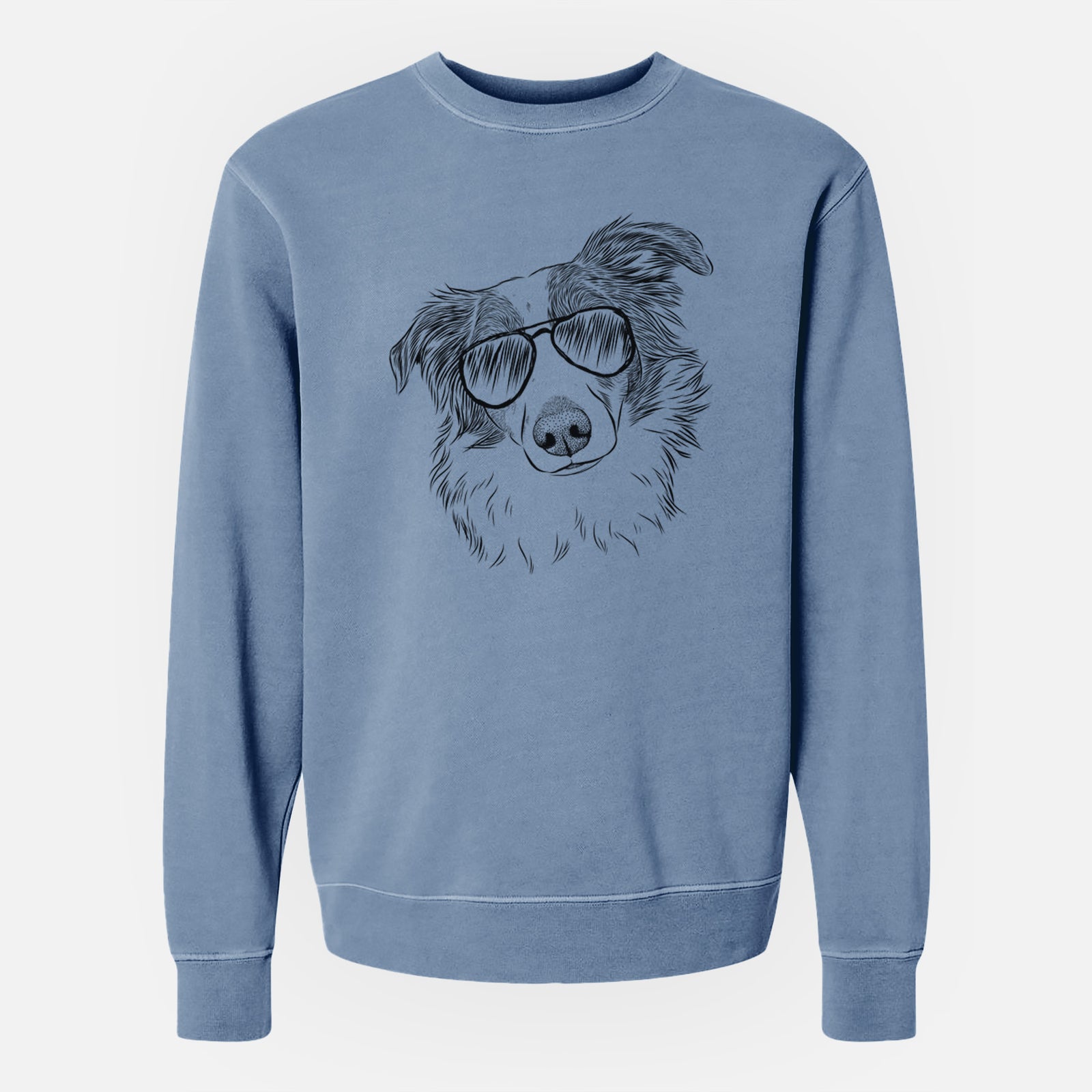Aviator Cyclone the Australian Shepherd - Unisex Pigment Dyed Crew Sweatshirt