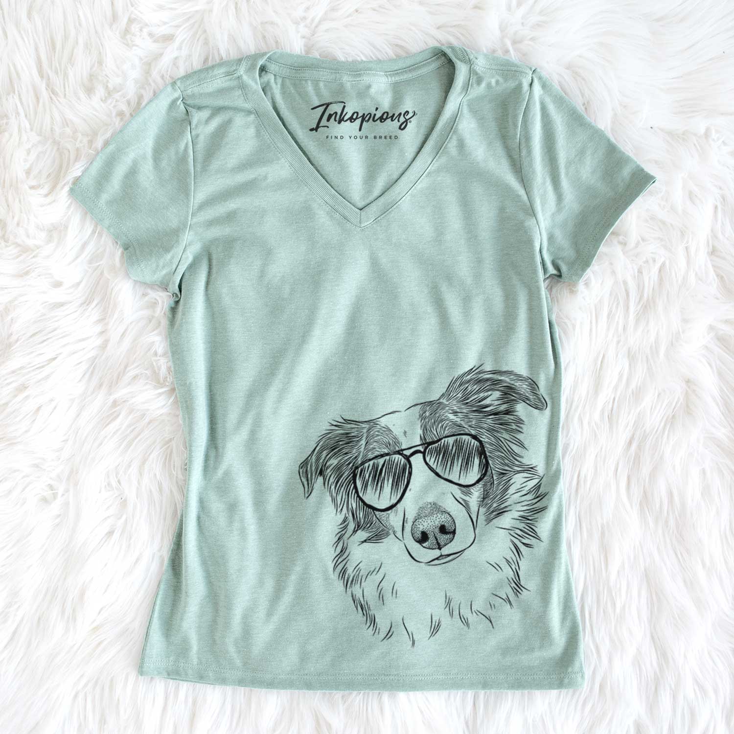 Aviator Cyclone the Australian Shepherd - Women's V-neck Shirt