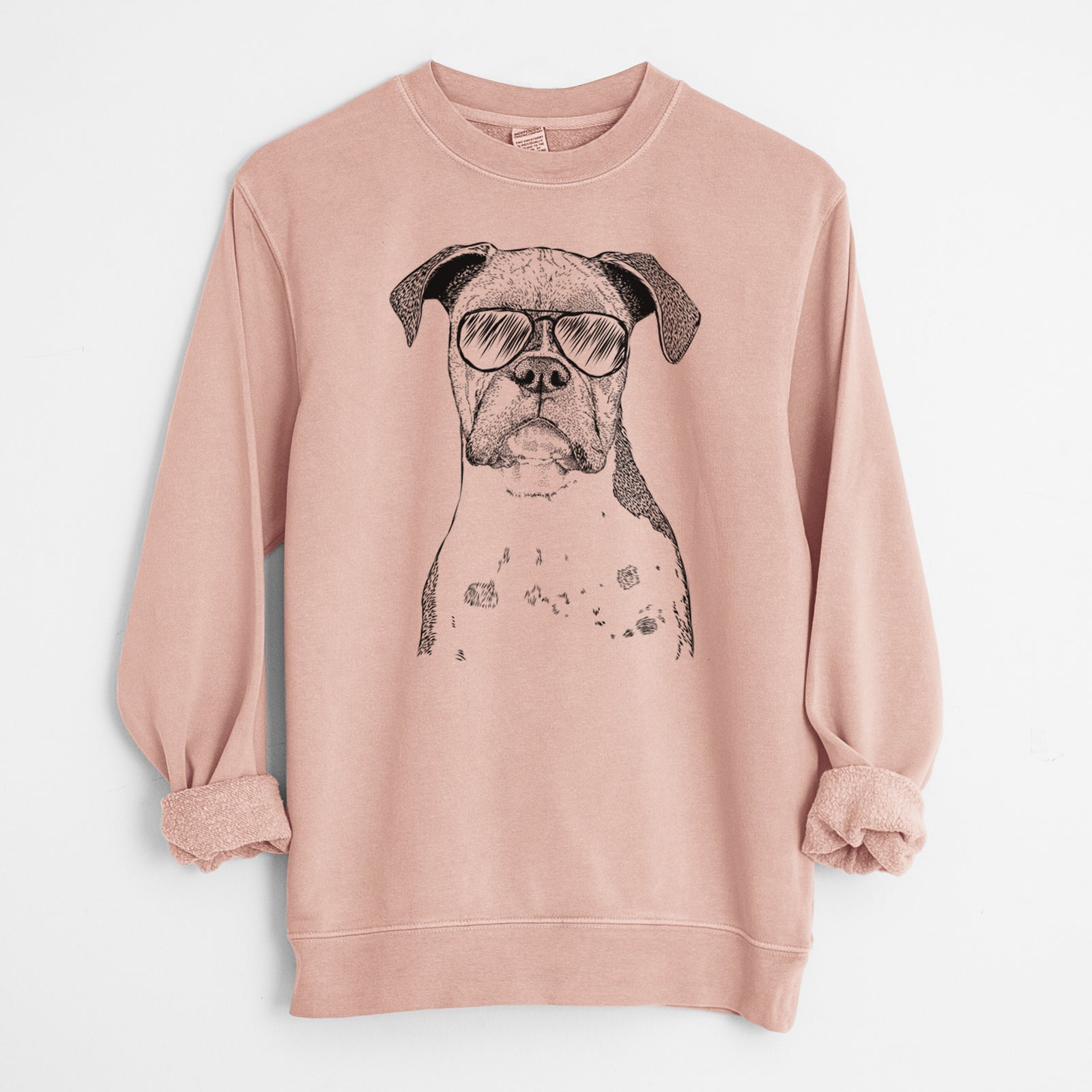 Aviator Daisy the Boxer - Unisex Pigment Dyed Crew Sweatshirt