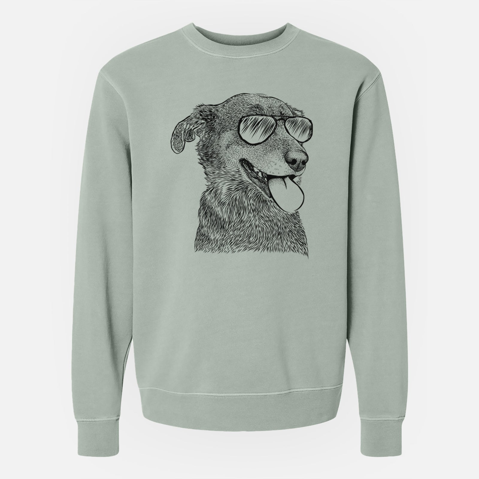 Aviator Daisy the Australian Shepherd Mix - Unisex Pigment Dyed Crew Sweatshirt