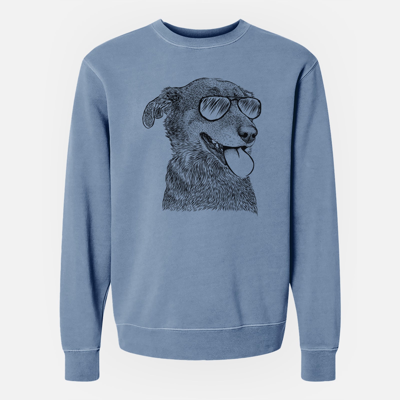 Aviator Daisy the Australian Shepherd Mix - Unisex Pigment Dyed Crew Sweatshirt