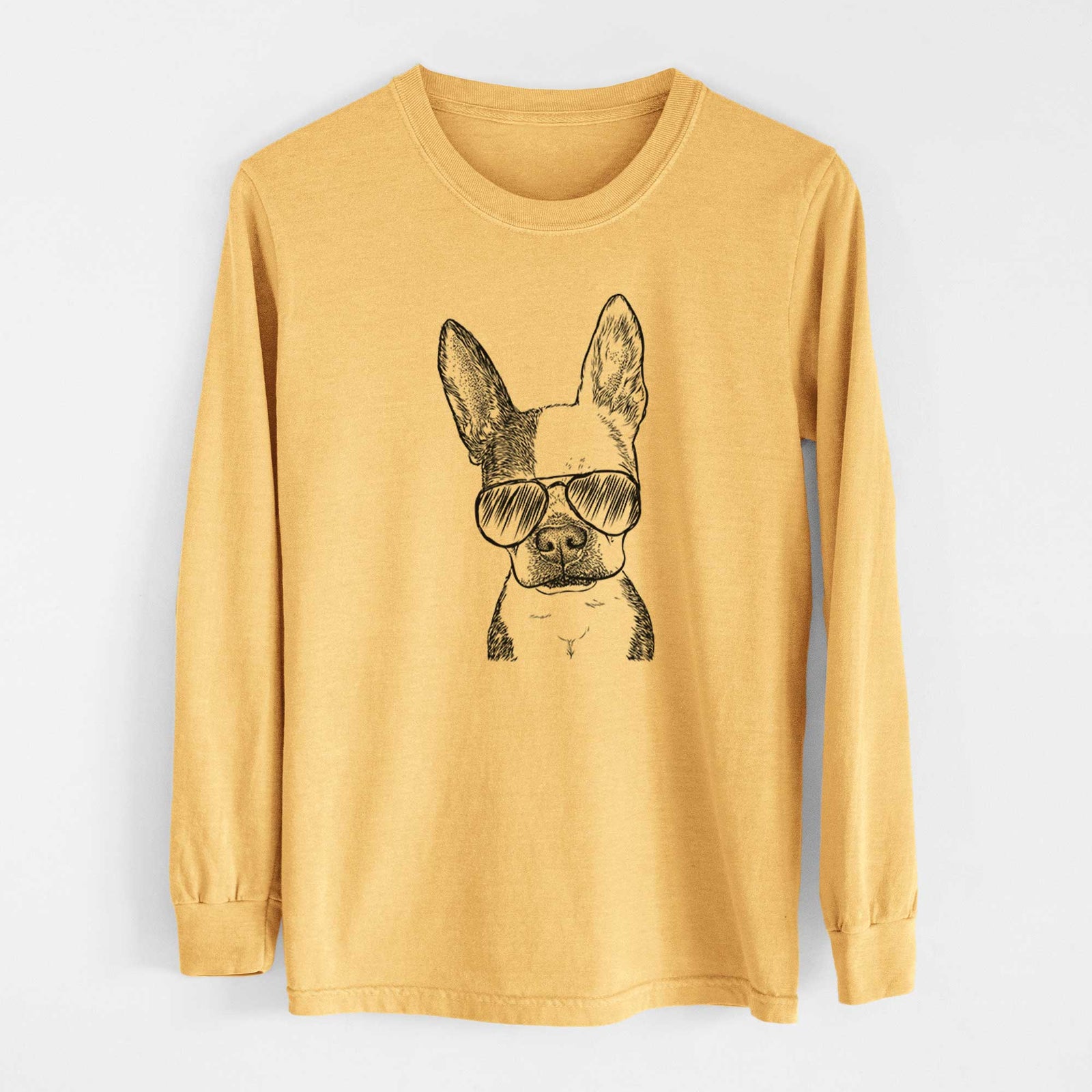 Aviators Daisy the Boston Terrier - Heavyweight 100% Cotton Long Sleeve