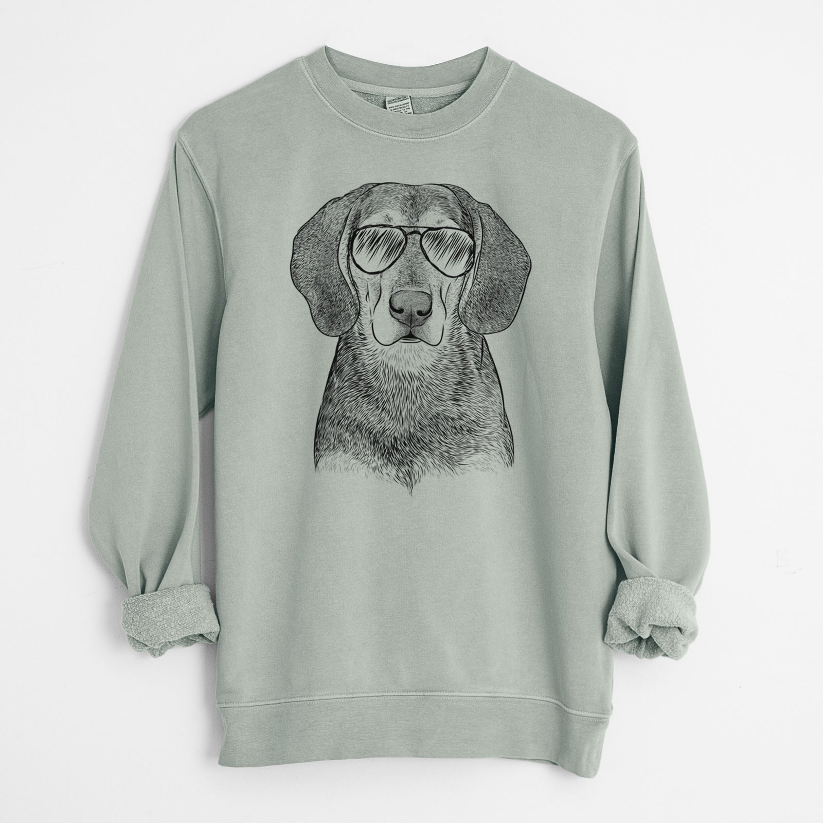 Aviator Daisy the Hound Mix - Unisex Pigment Dyed Crew Sweatshirt