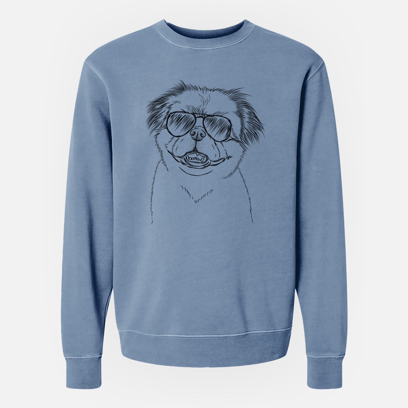 Aviator Danny the Pekingese - Unisex Pigment Dyed Crew Sweatshirt