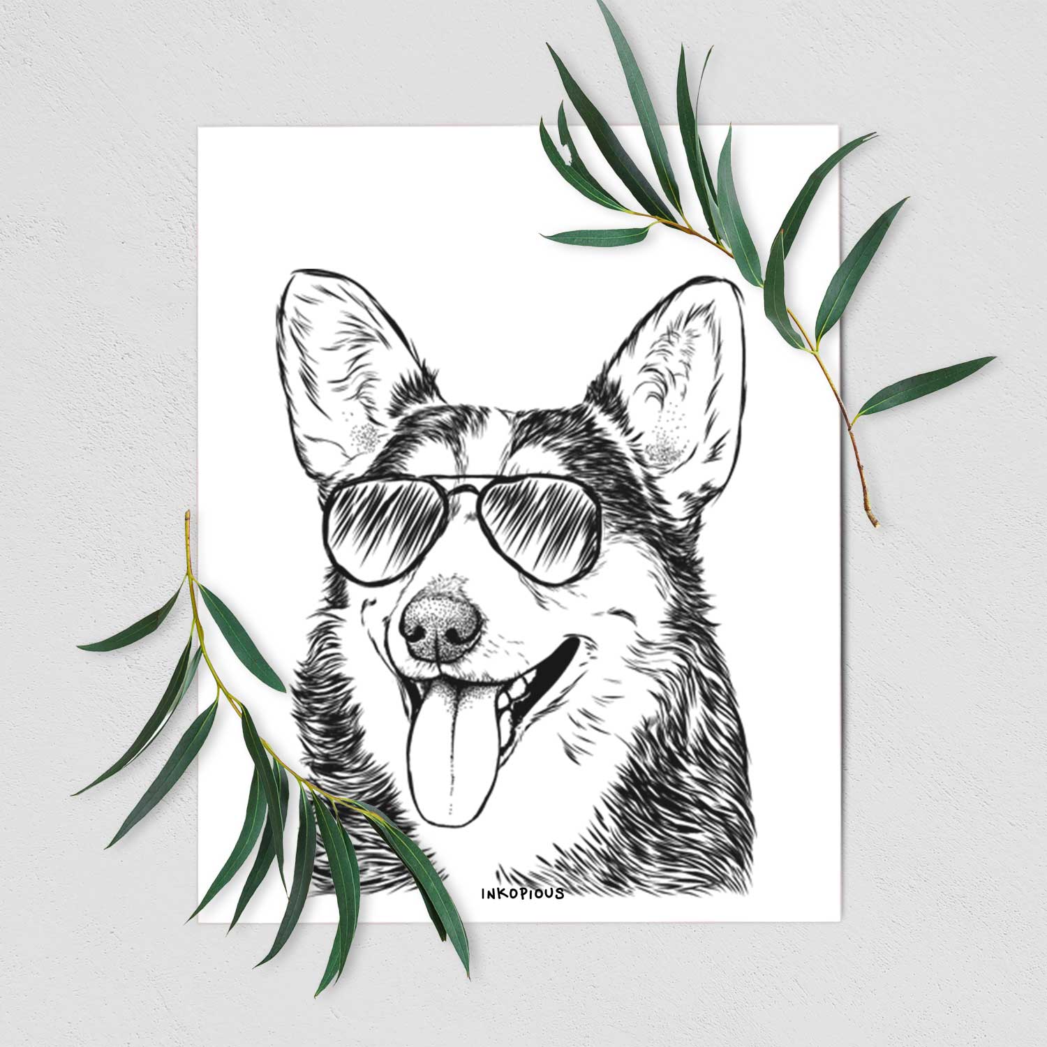 Darma the Corgi Art Print