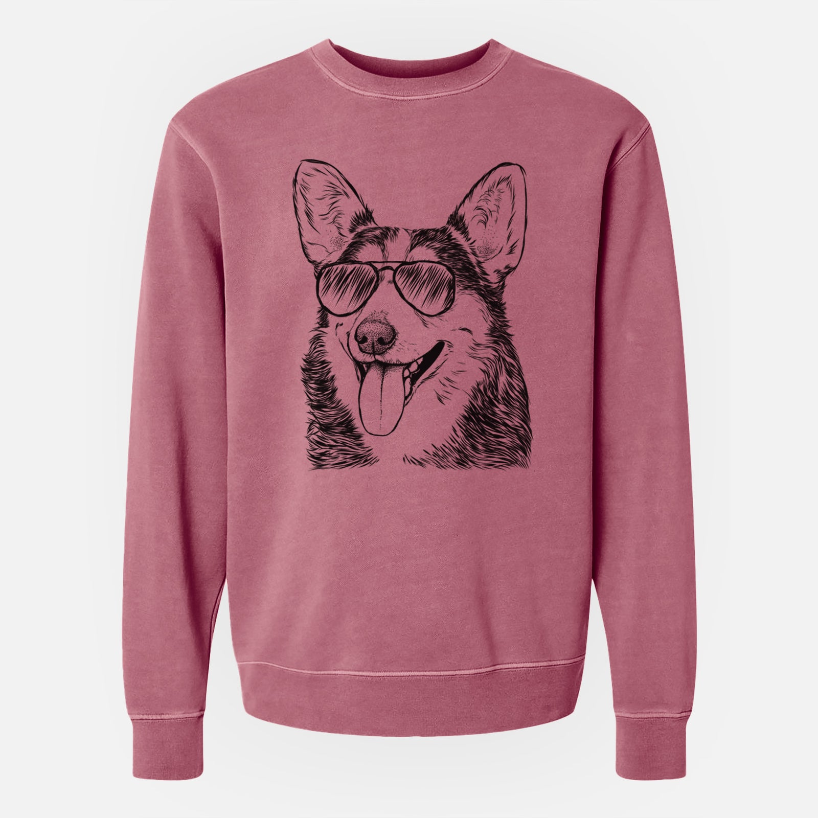 Aviator Darma the Corgi - Unisex Pigment Dyed Crew Sweatshirt