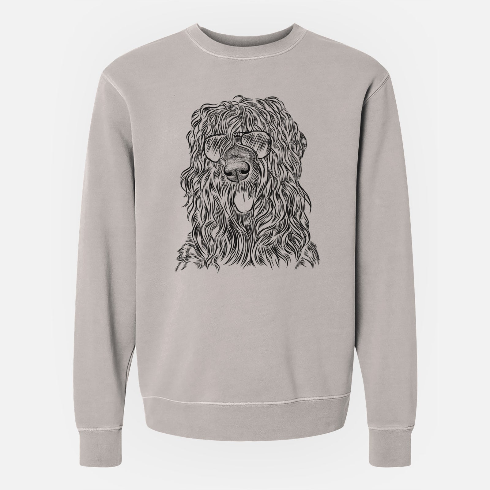 Aviator Darryl the Black Russian Terrier - Unisex Pigment Dyed Crew Sweatshirt