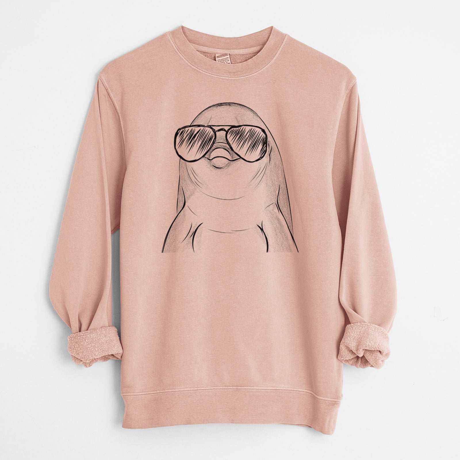 Aviator Dave the Dolphin - Unisex Pigment Dyed Crew Sweatshirt