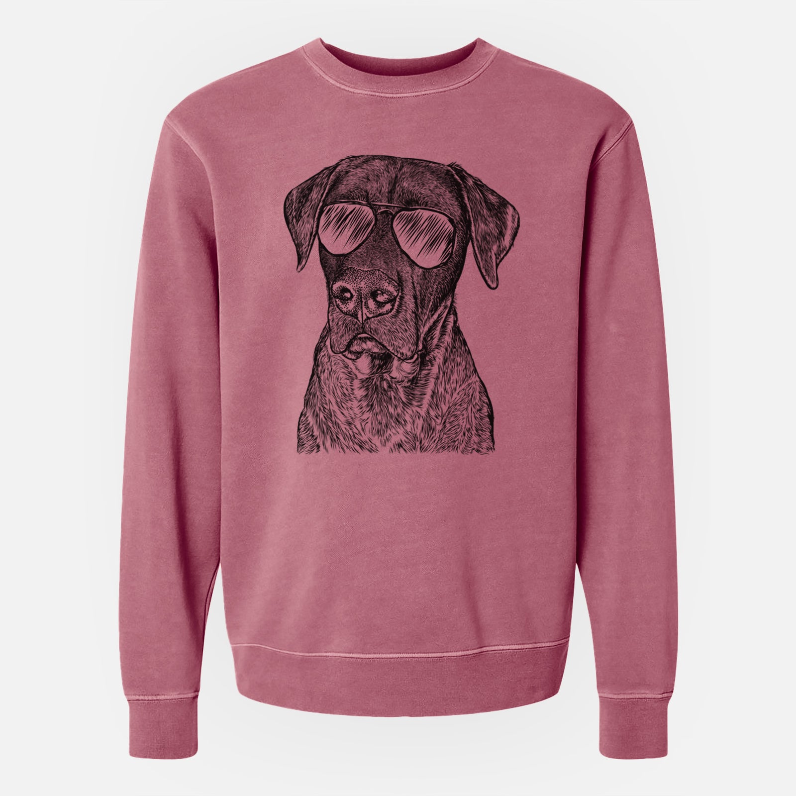 Aviator David the Boxador - Unisex Pigment Dyed Crew Sweatshirt