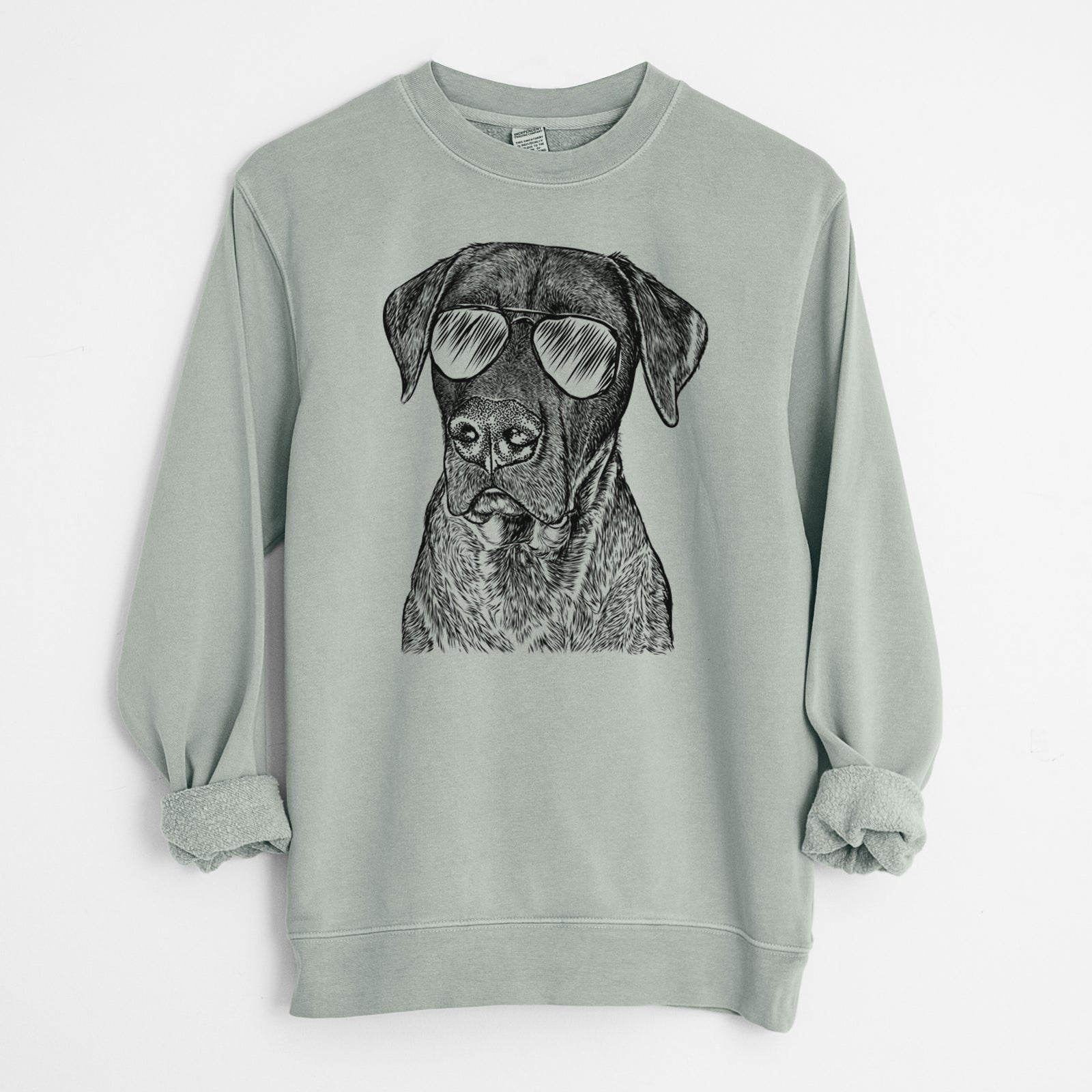 Aviator David the Boxador - Unisex Pigment Dyed Crew Sweatshirt