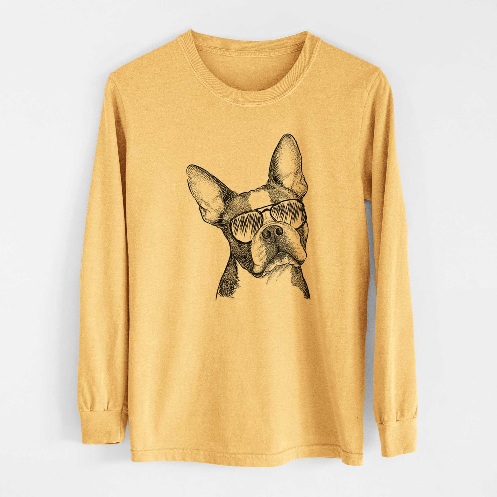 Aviators Dee Dee the Boston Terrier - Heavyweight 100% Cotton Long Sleeve