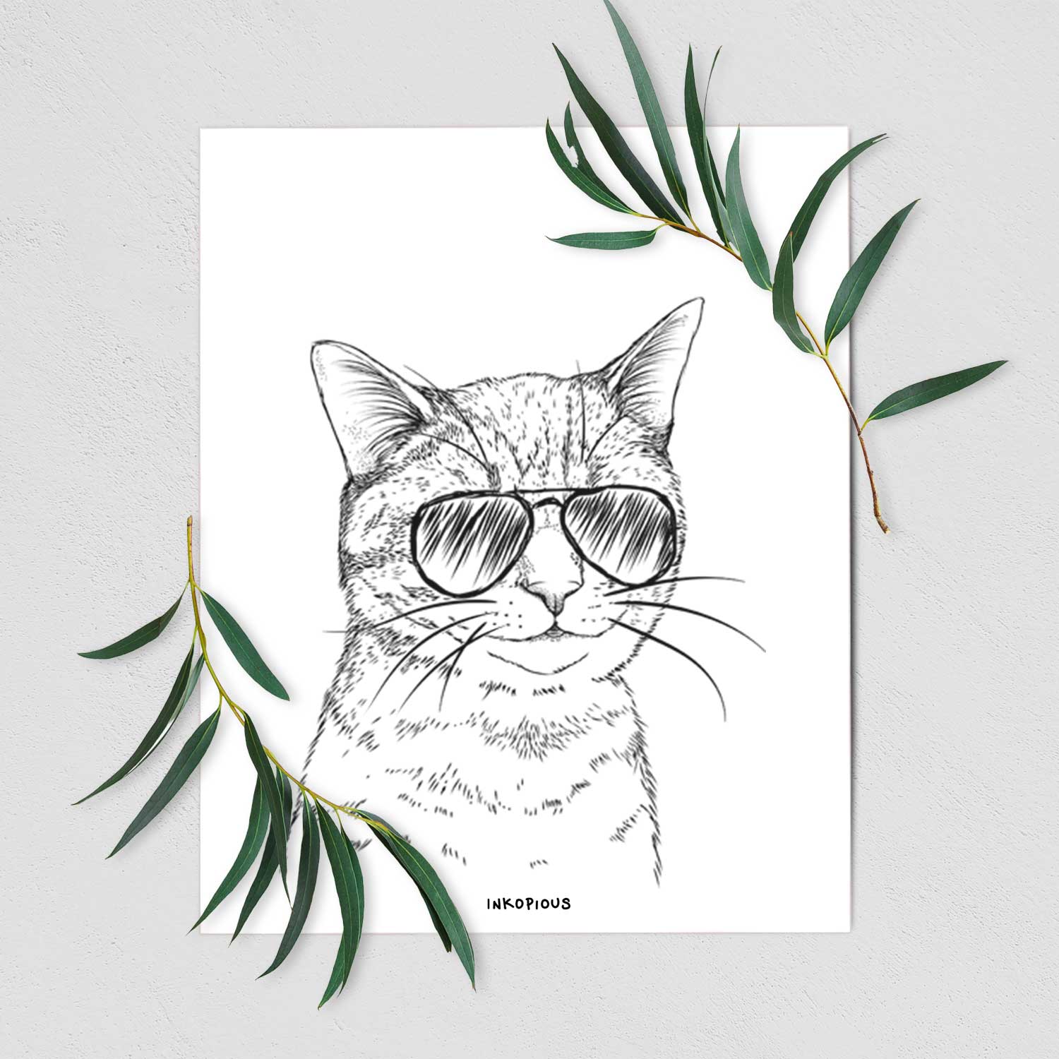 Dexter the Domestic Shorthair Cat Art Print
