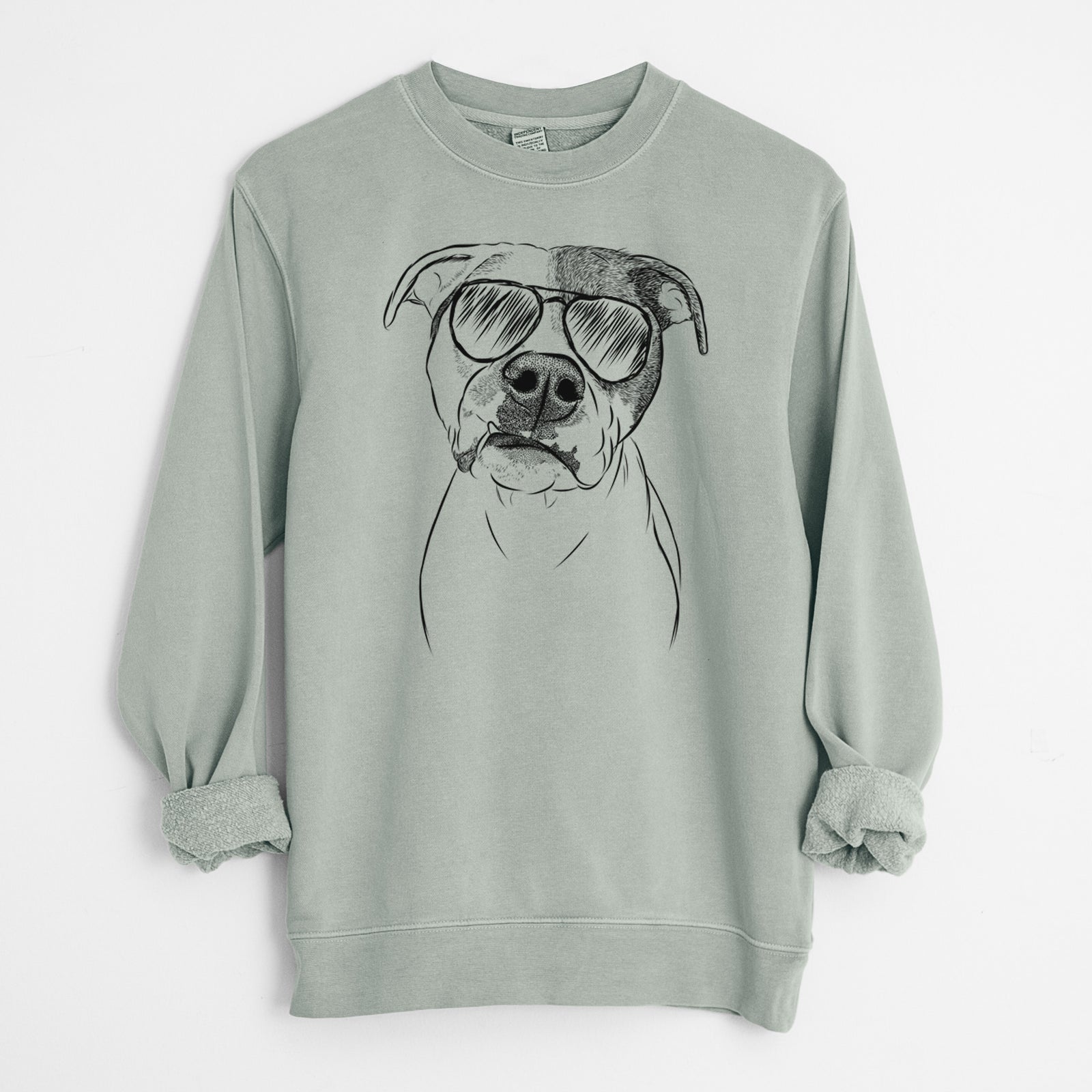 Aviator Dexter the Pitbull - Unisex Pigment Dyed Crew Sweatshirt