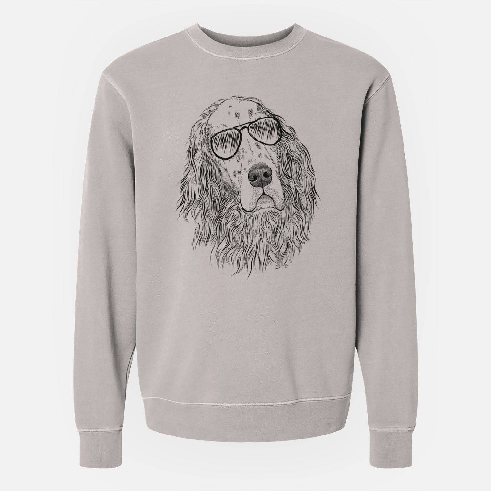 Aviator Dexter the English Setter - Unisex Pigment Dyed Crew Sweatshirt