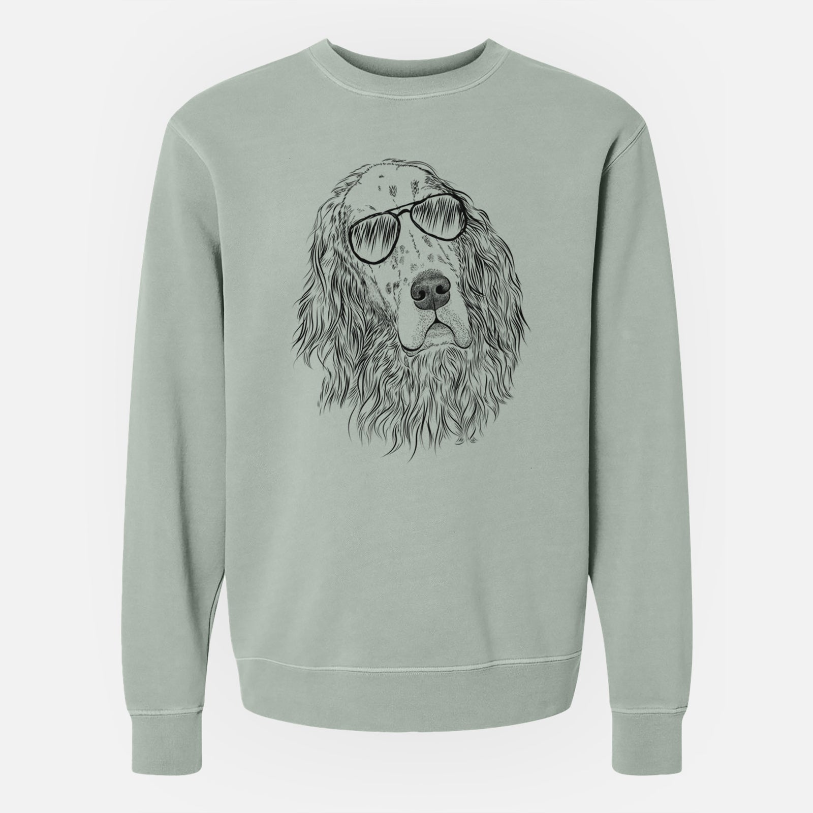 Aviator Dexter the English Setter - Unisex Pigment Dyed Crew Sweatshirt