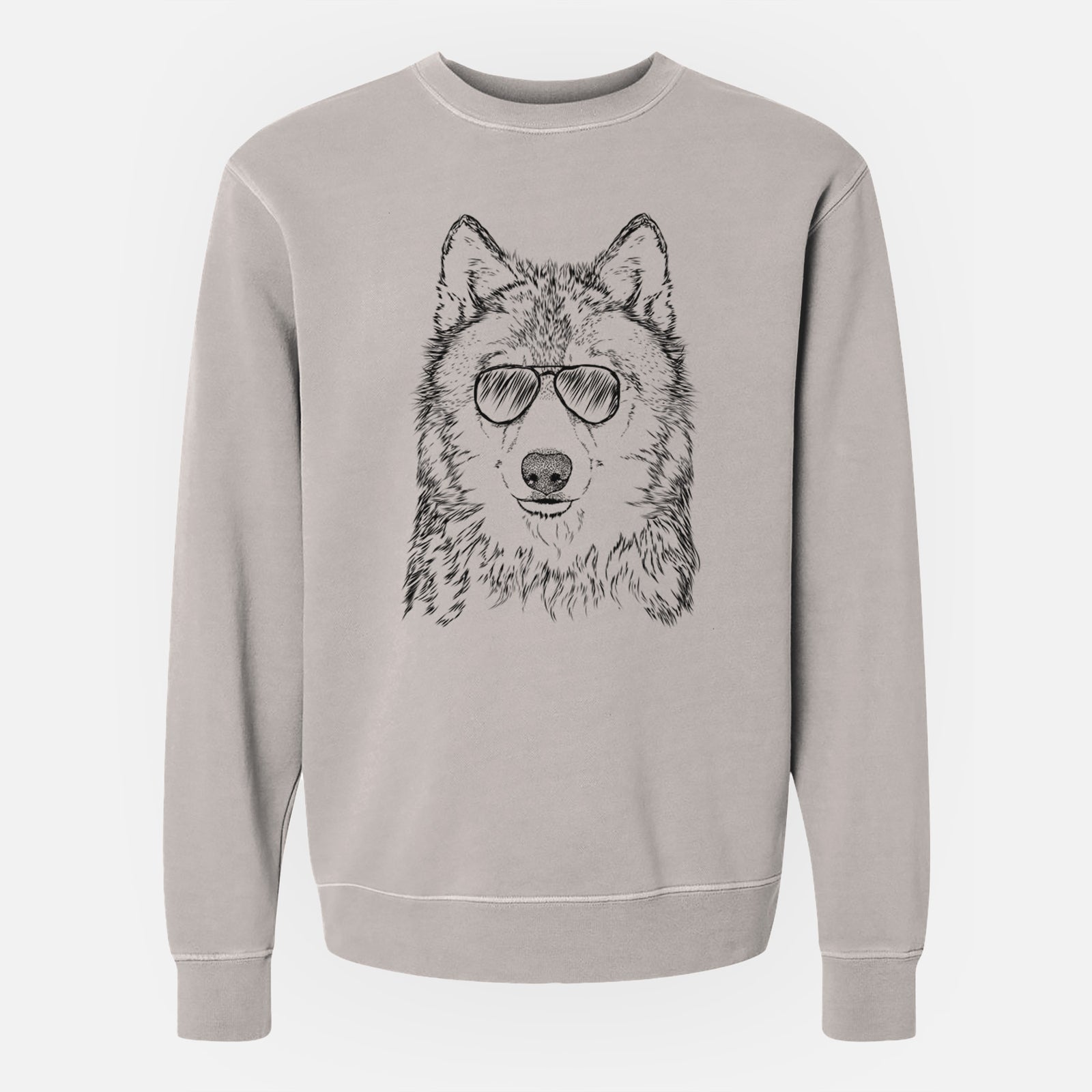 Aviator Django the Grey Wolf - Unisex Pigment Dyed Crew Sweatshirt