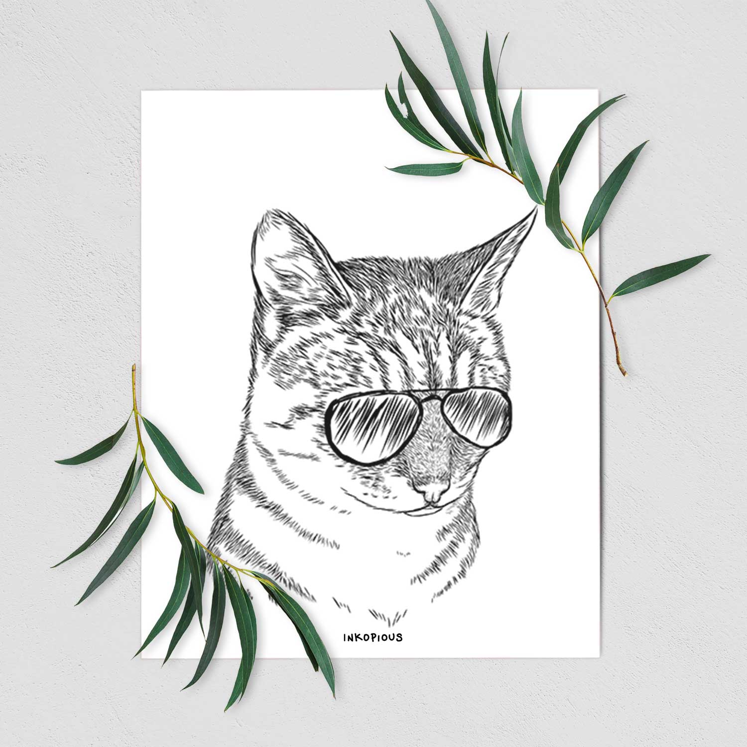Dora the Tabby Cat Art Print