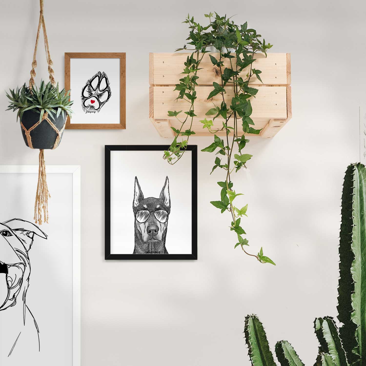 Drake the Doberman Pinscher Art Print