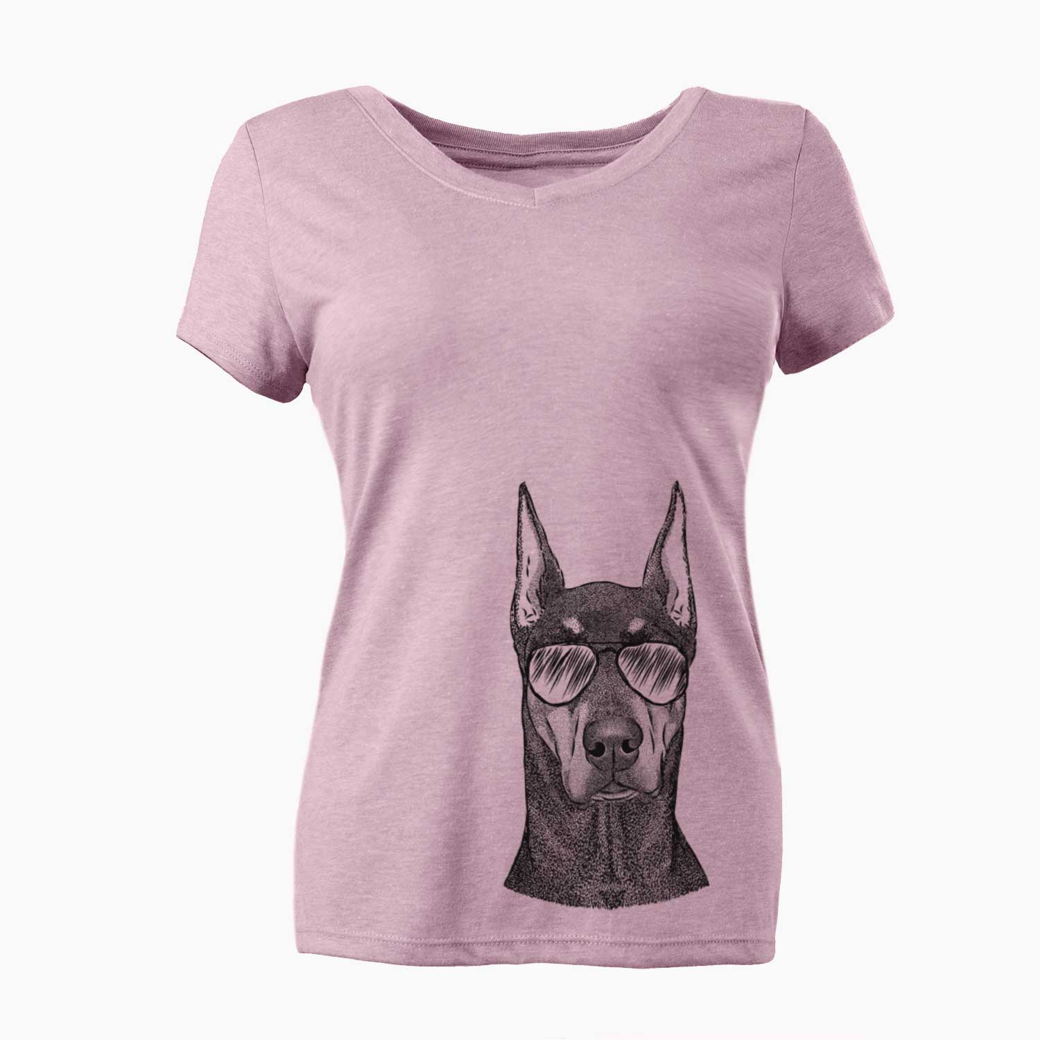 Aviator Drake the Doberman Pinscher - Women's V-neck Shirt