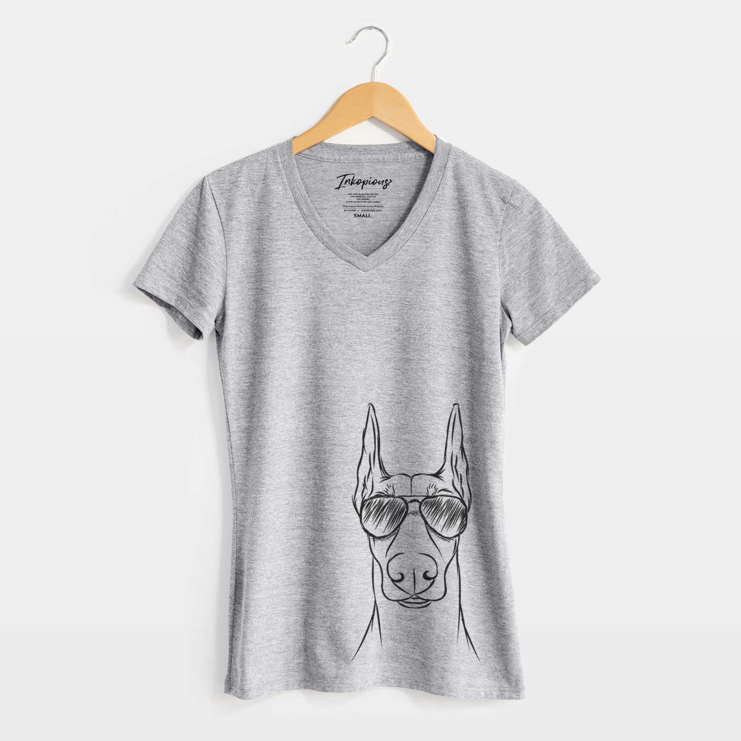 Aviator Duke the Doberman Pinscher - Women's V-neck Shirt