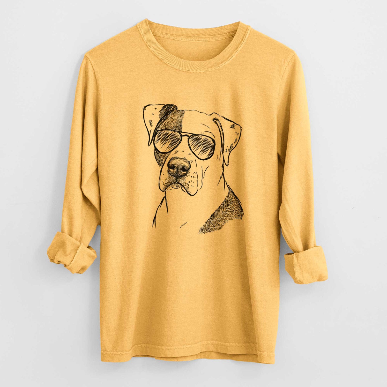 Aviators Duke the American Staffordshire Terrier Mix - Heavyweight 100% Cotton Long Sleeve