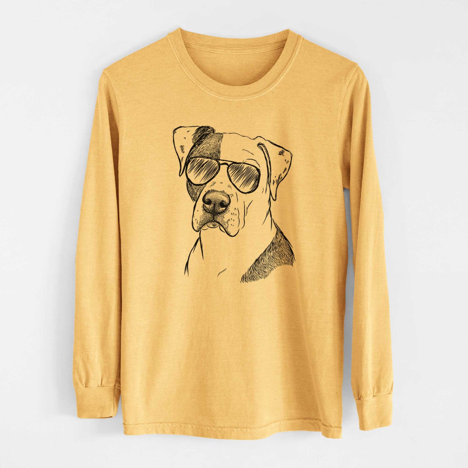 Aviators Duke the American Staffordshire Terrier Mix - Heavyweight 100% Cotton Long Sleeve